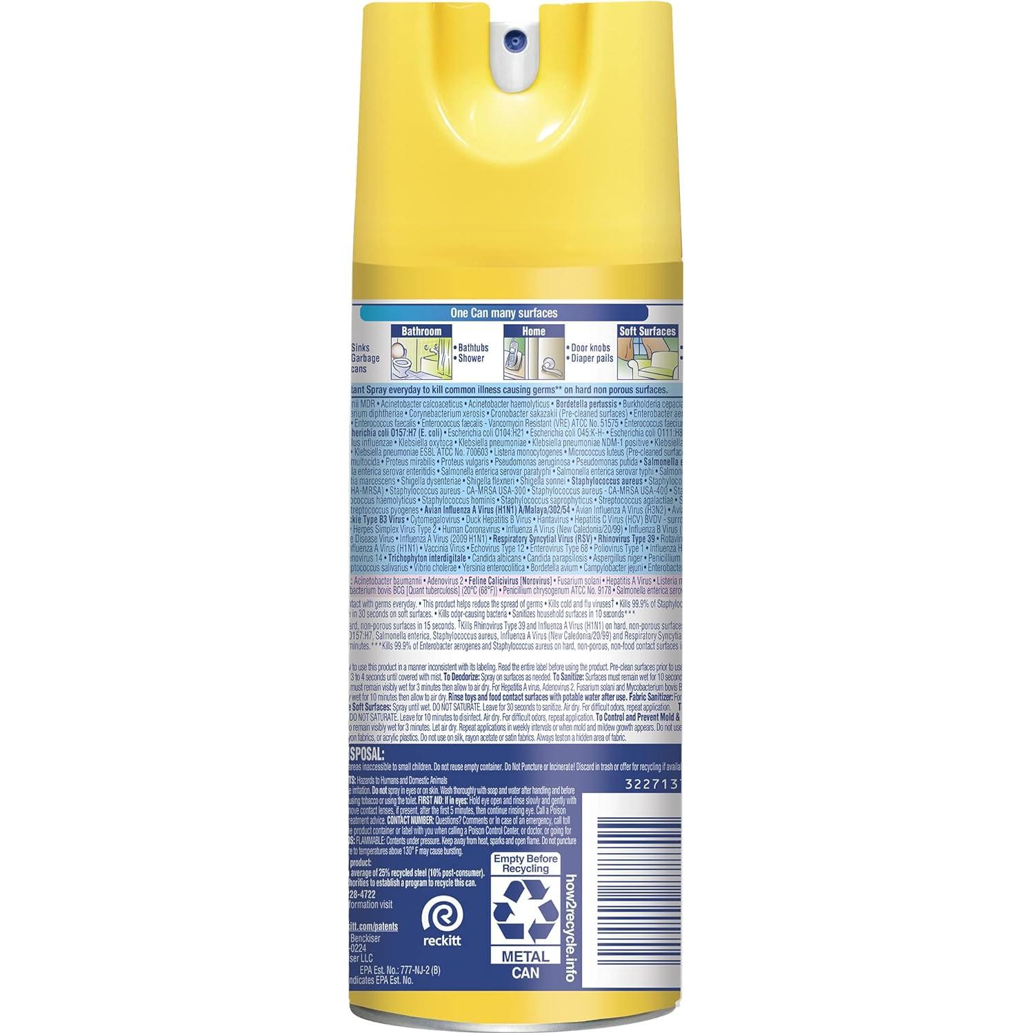 Spray Desinfectante Lysol Brisa de Limón 354ml Antibacteriano