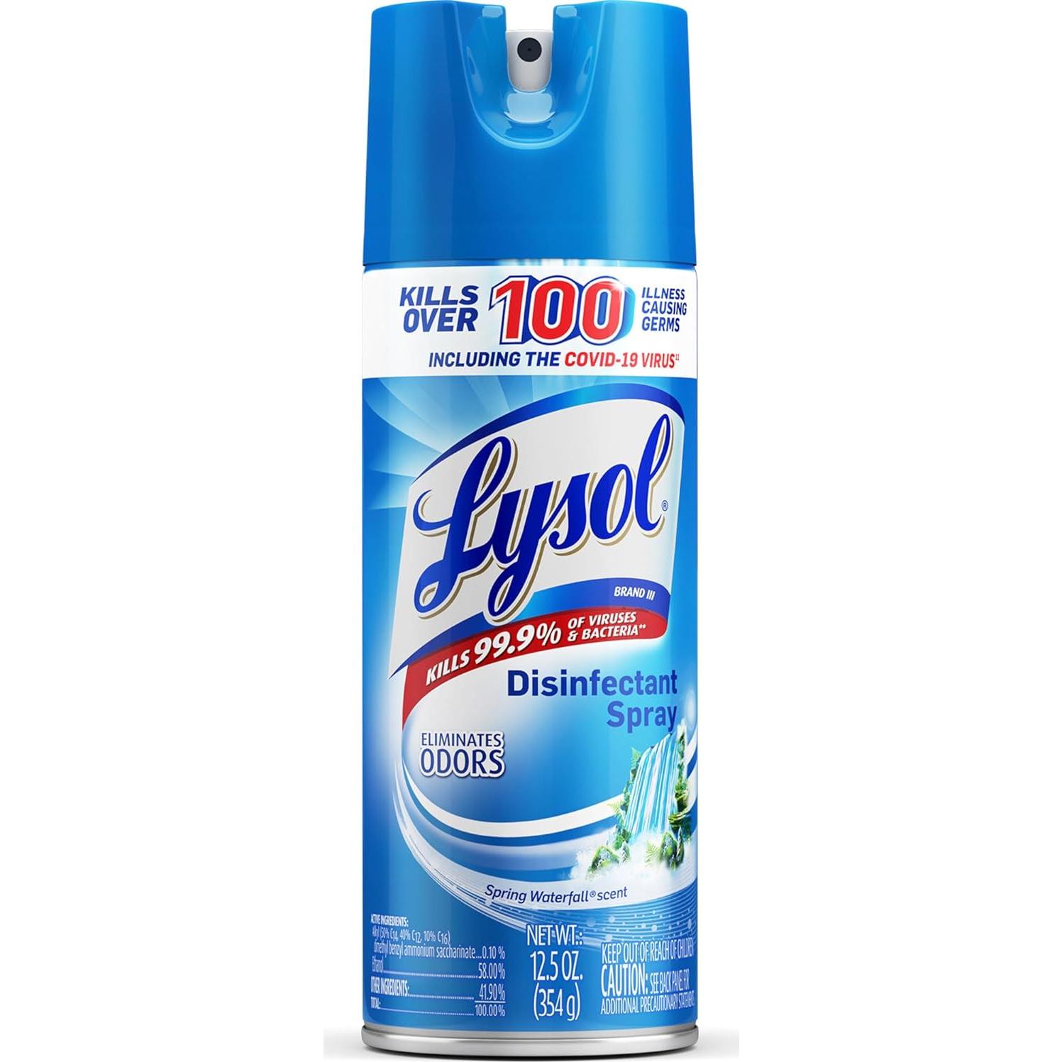 Spray Desinfectante LYSOL® Cascada Primaveral 354.88 ml - Caja 12