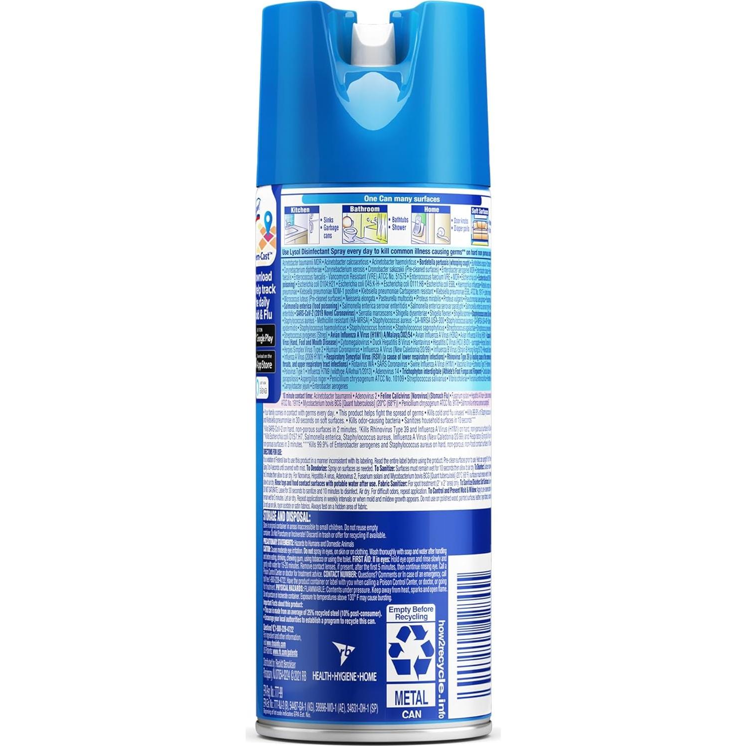 Spray Desinfectante LYSOL® Cascada Primaveral 354.88 ml - Caja 12