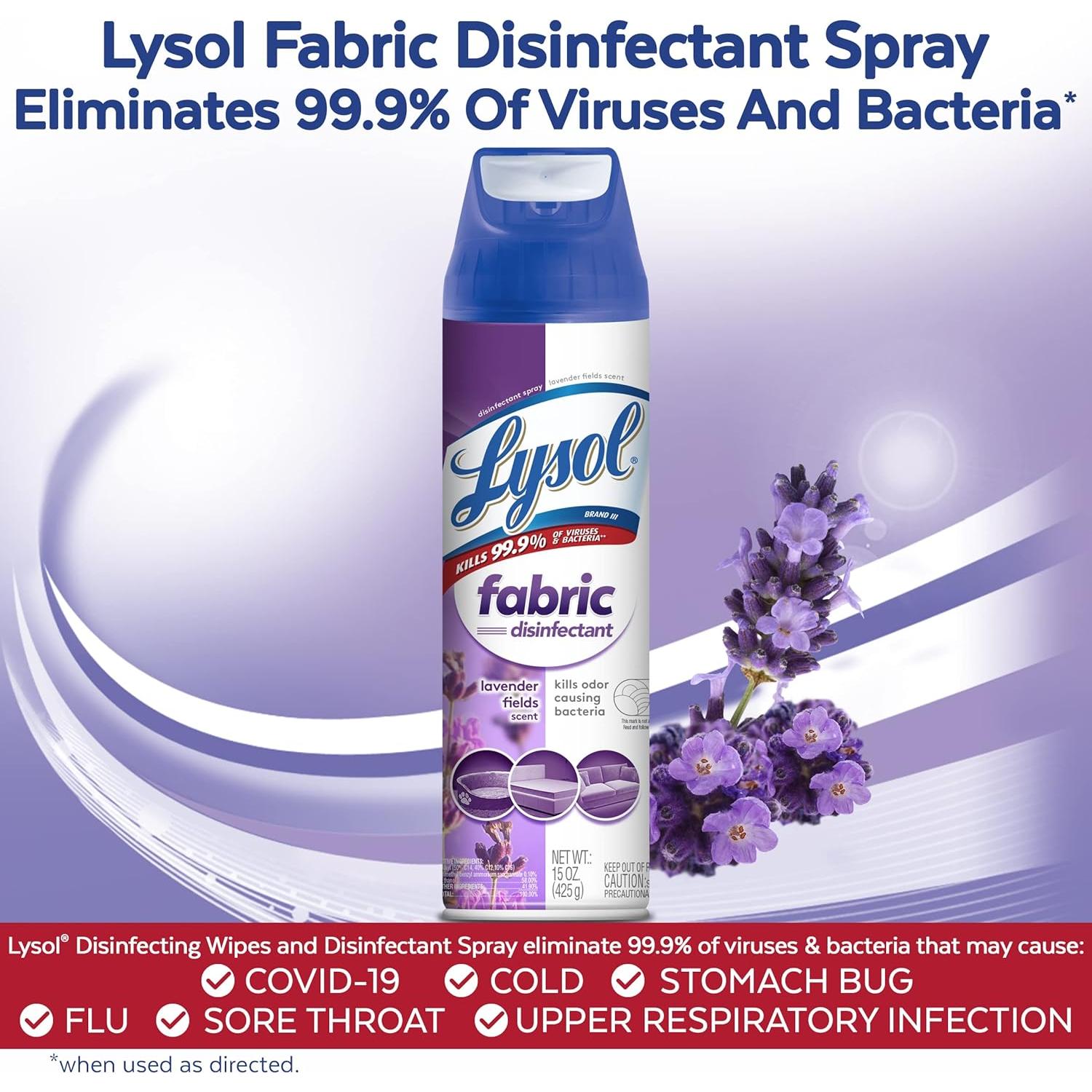 Spray Desinfectante para Telas Lysol 450 ml - Antibacteriano Lavanda