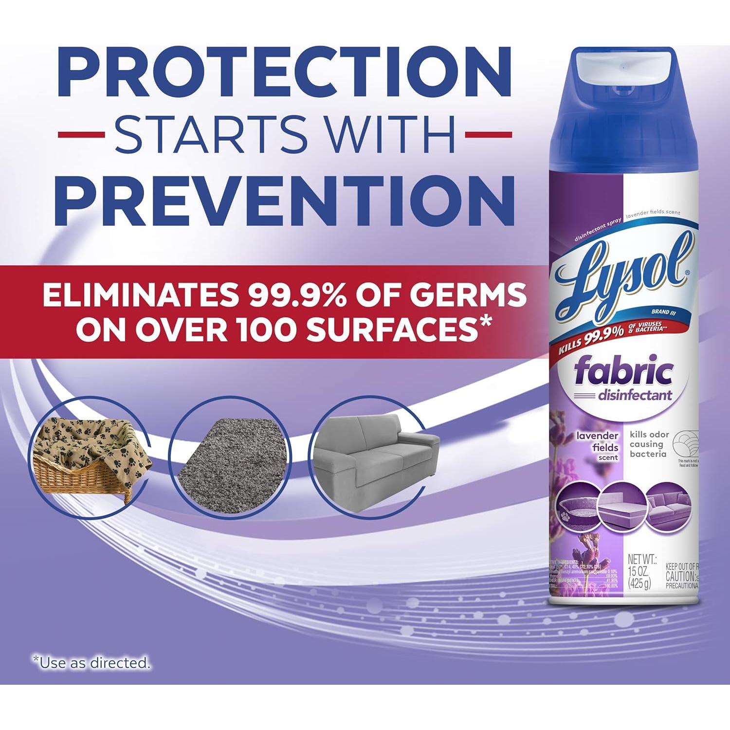 Spray Desinfectante para Telas Lysol 450 ml - Antibacteriano Lavanda