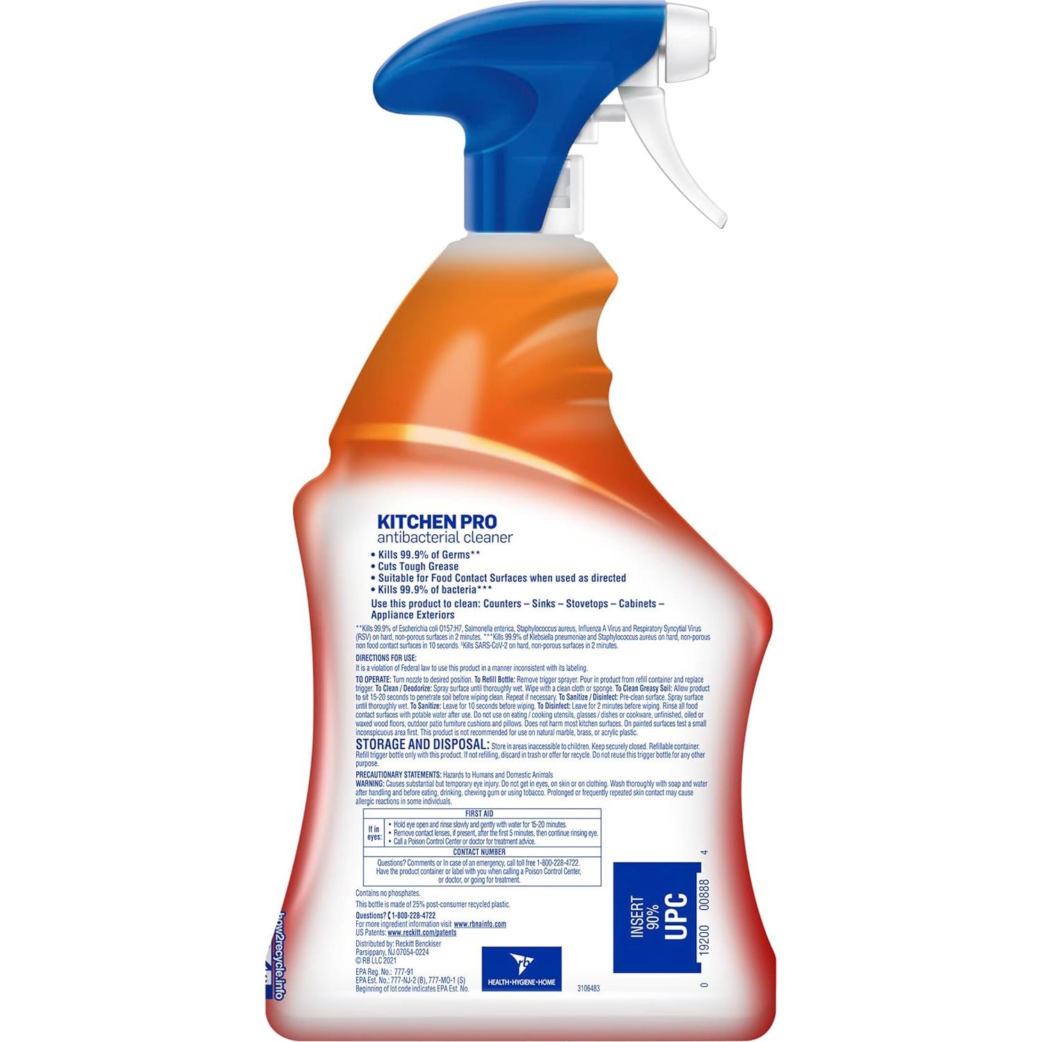 Lysol Pro Limpiador en Spray Antibacteriano 622g - Cocina