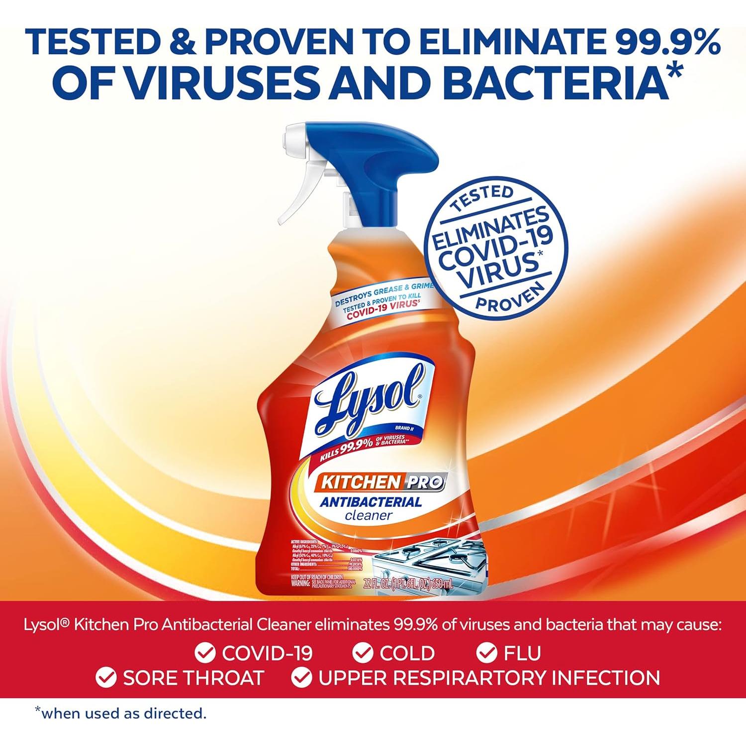 Lysol Pro Limpiador en Spray Antibacteriano 622g - Cocina