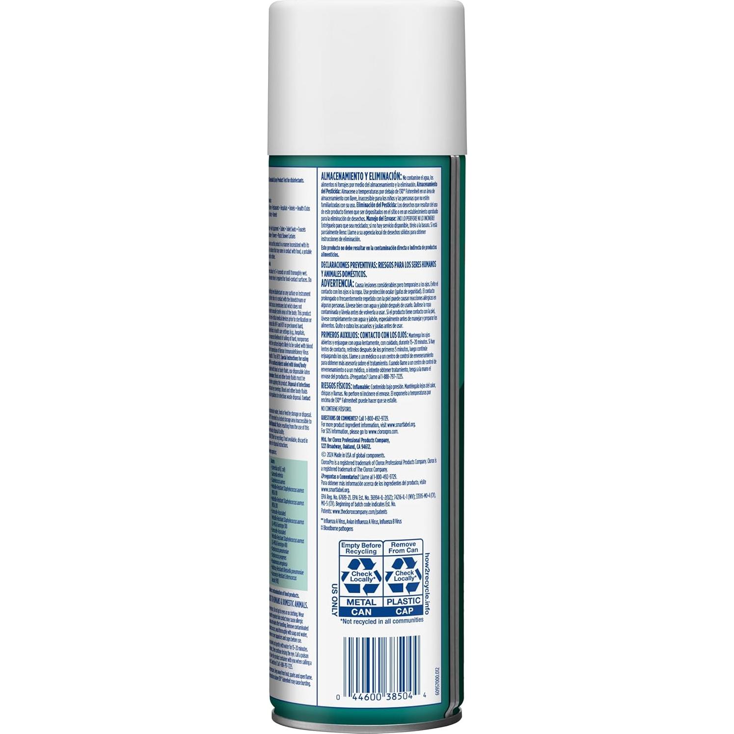 Spray Desinfectante CloroxPro 19 Oz Aroma Fresco Paquete 12