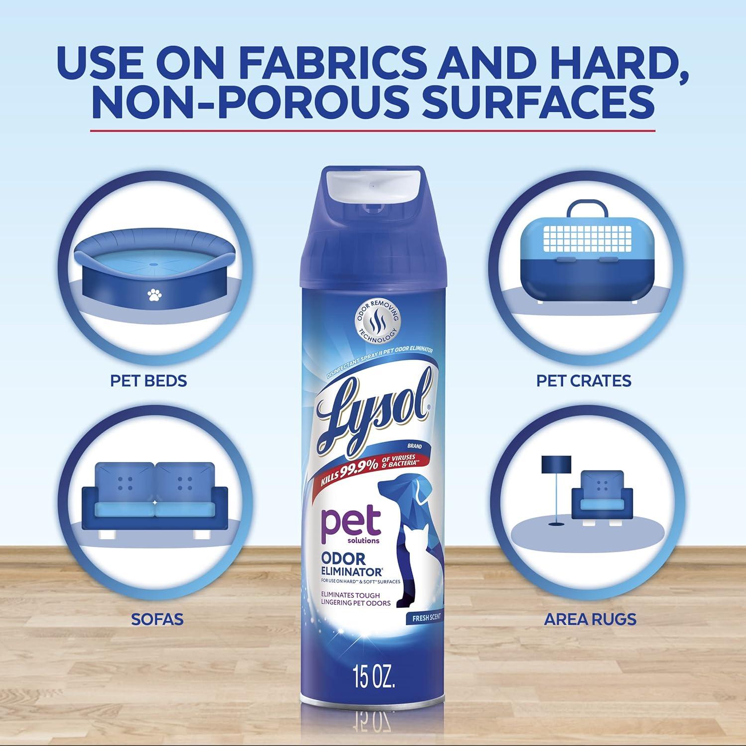 Lysol Eliminador de Olores para Mascotas Spray 3 Pack 450ml