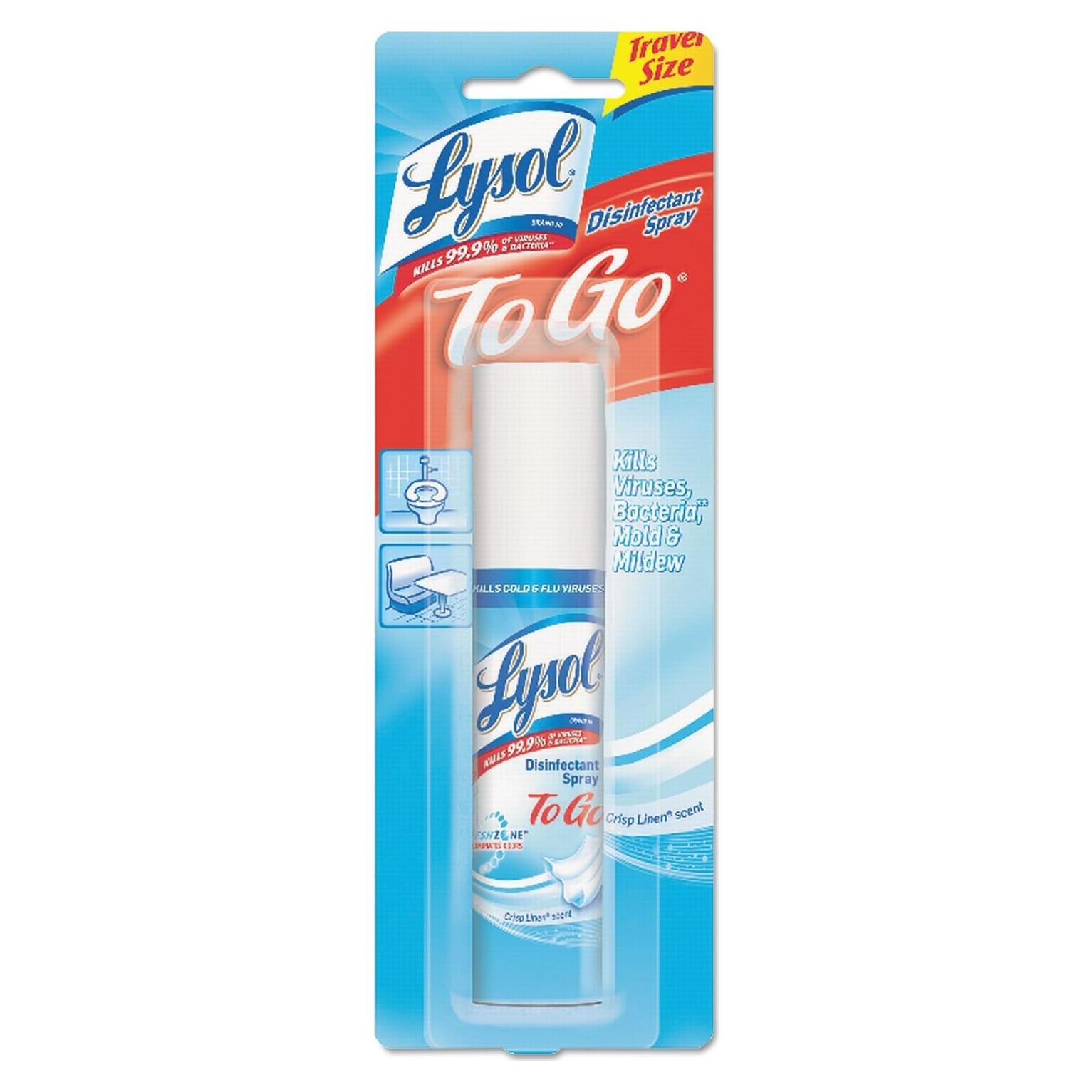 Lysol Spray Desinfectante Portátil Lino Fresco 1 Onza Paquete 8