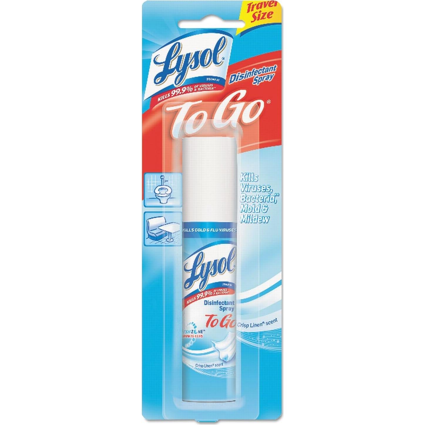 Lysol Spray Desinfectante Portátil Lino Fresco 1 Onza Paquete 8
