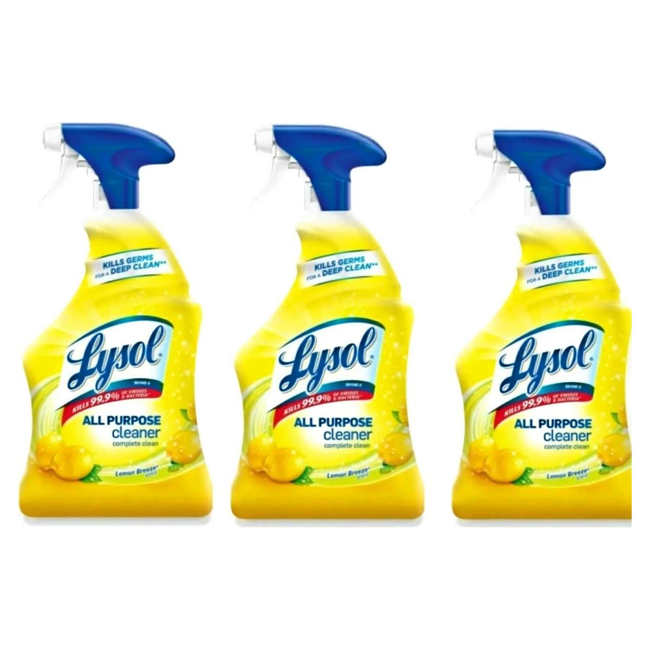 Lysol Spray Desinfectante Brisa de Limón 3 Pack 19 fl oz