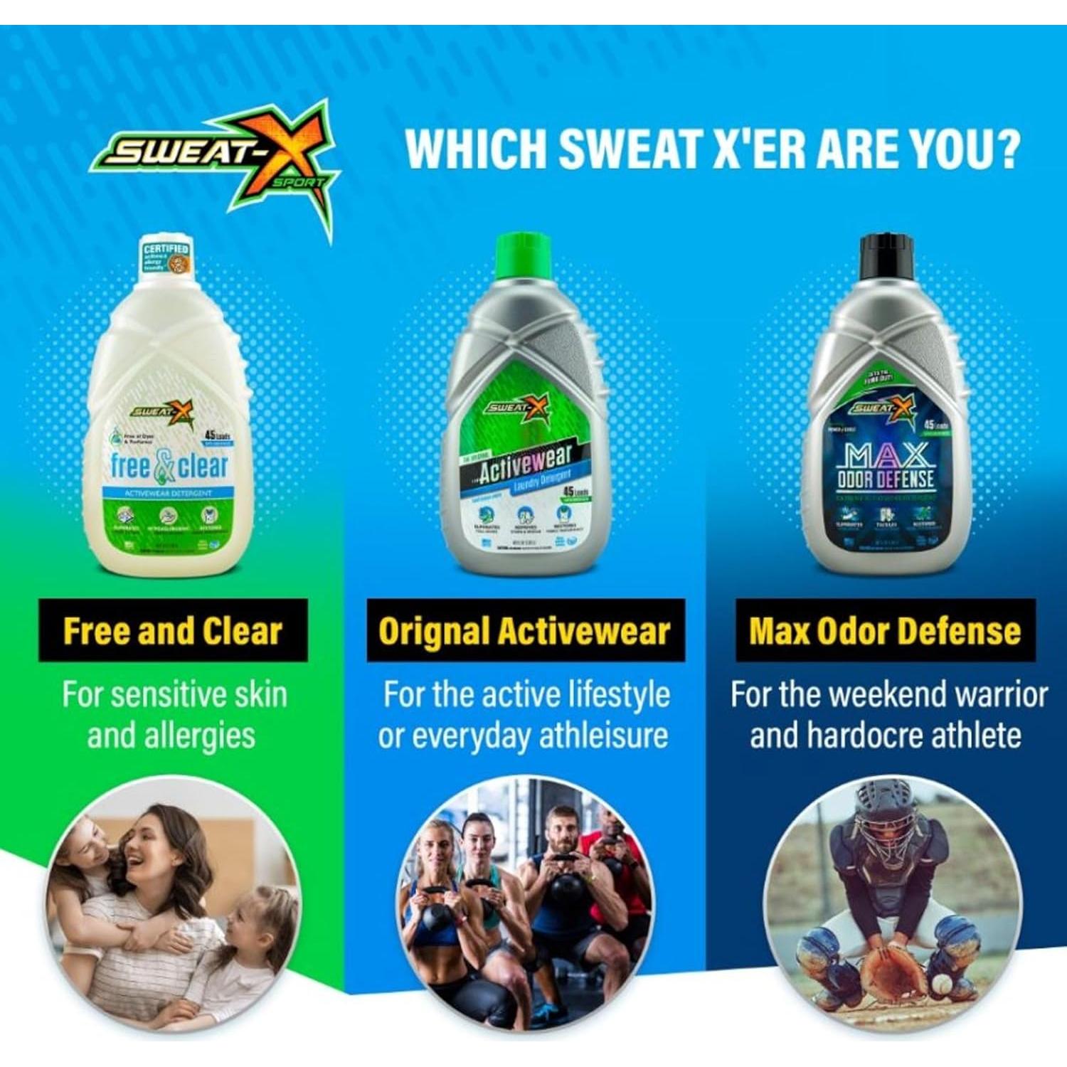 Detergente Sweat X Max Defensa contra Olores 1.32L - 45 Cargas