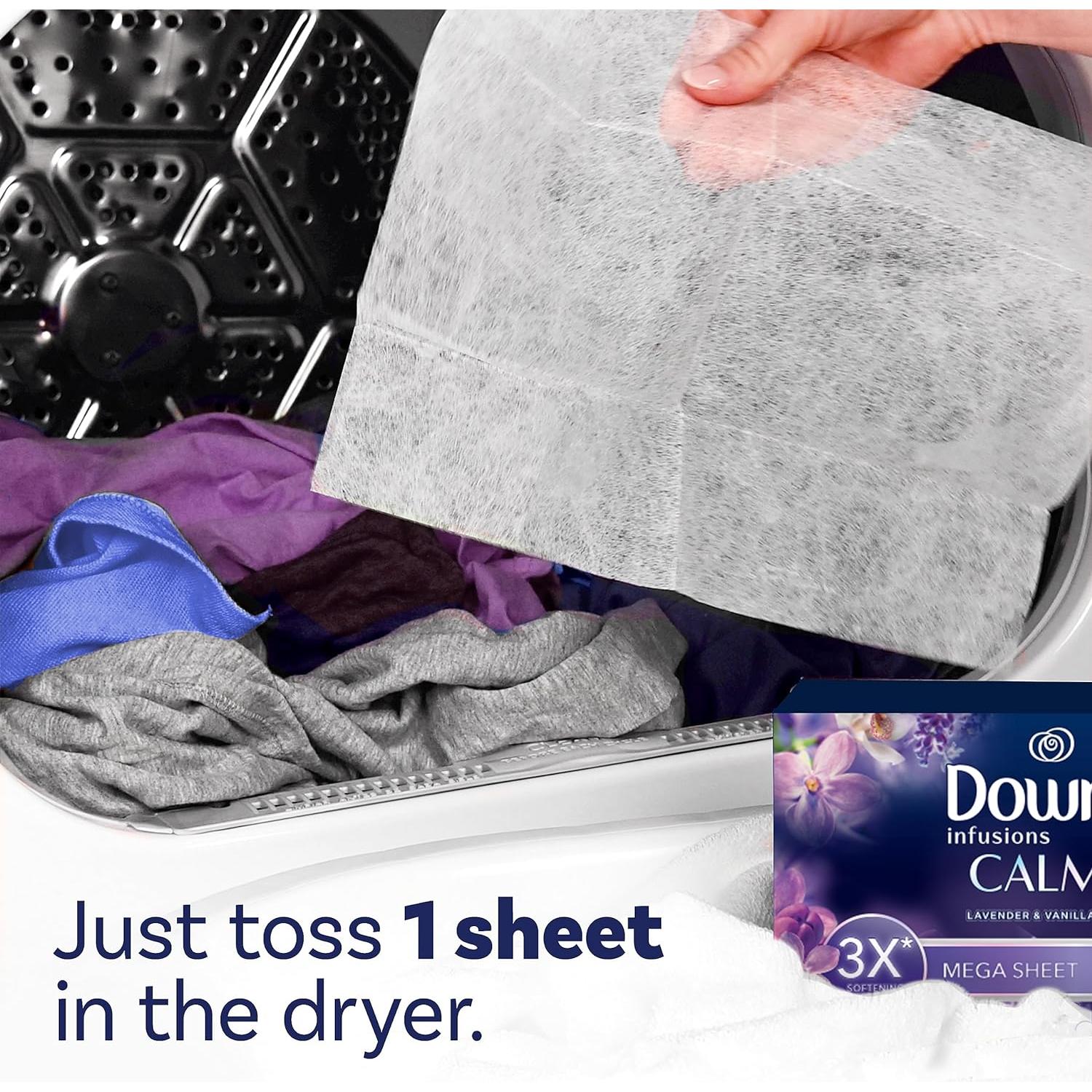 Hojas de Secadora Downy Infusions CALM 180 Piezas Lavanda Vainilla