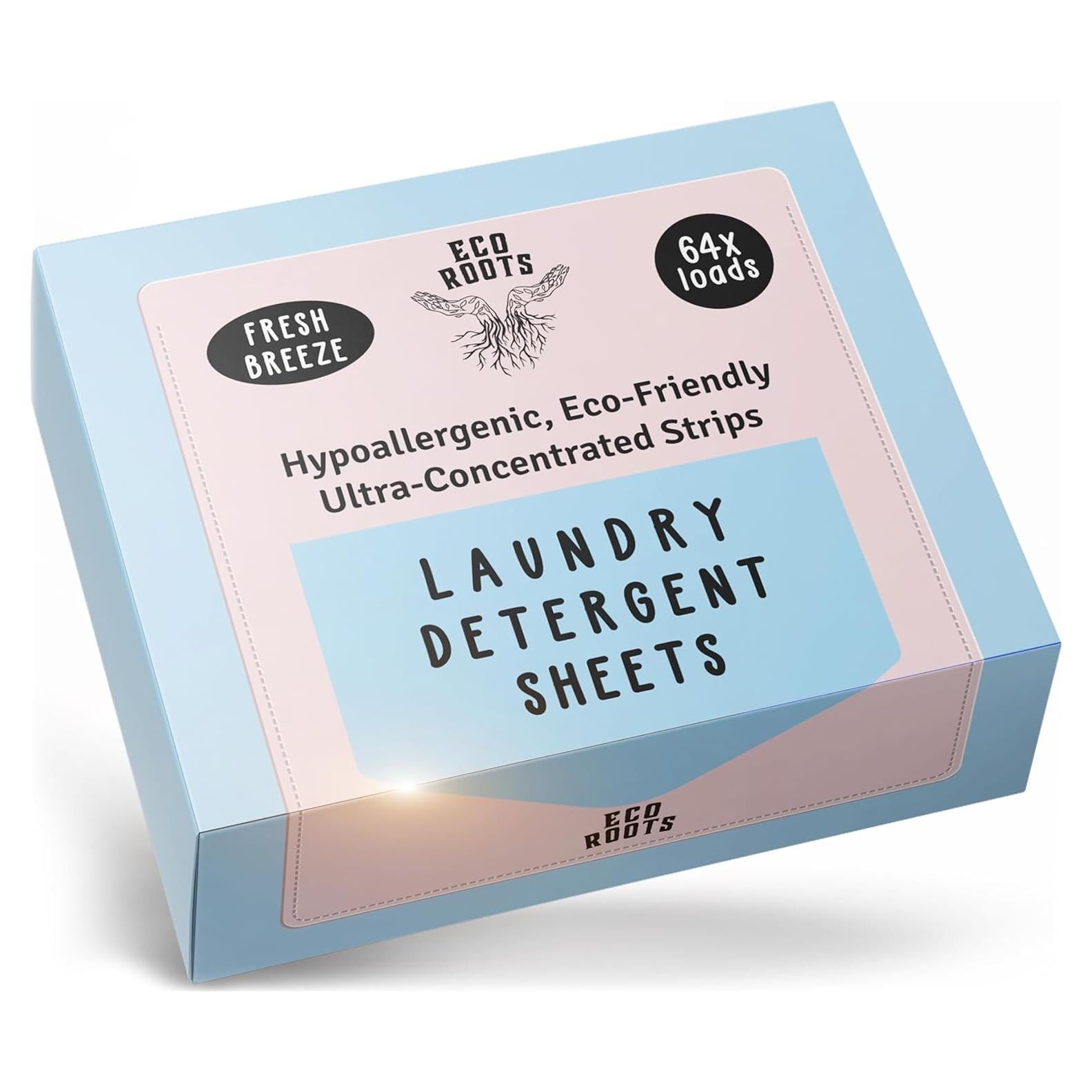 Hojas de Detergente Ecológicas Eco Roots - 64 Cargas Brisa Fresca