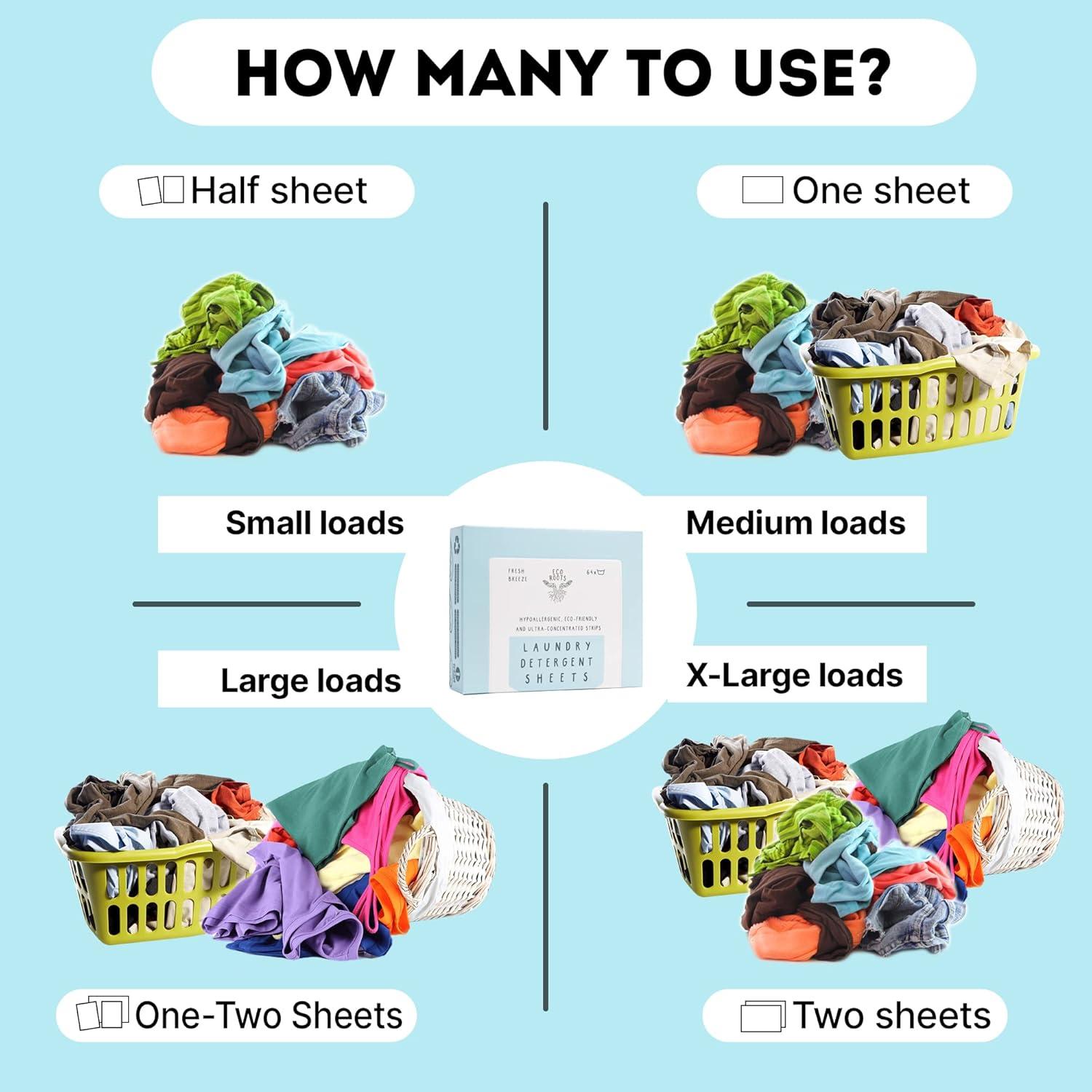 Hojas de Detergente Ecológicas Eco Roots - 64 Cargas Brisa Fresca