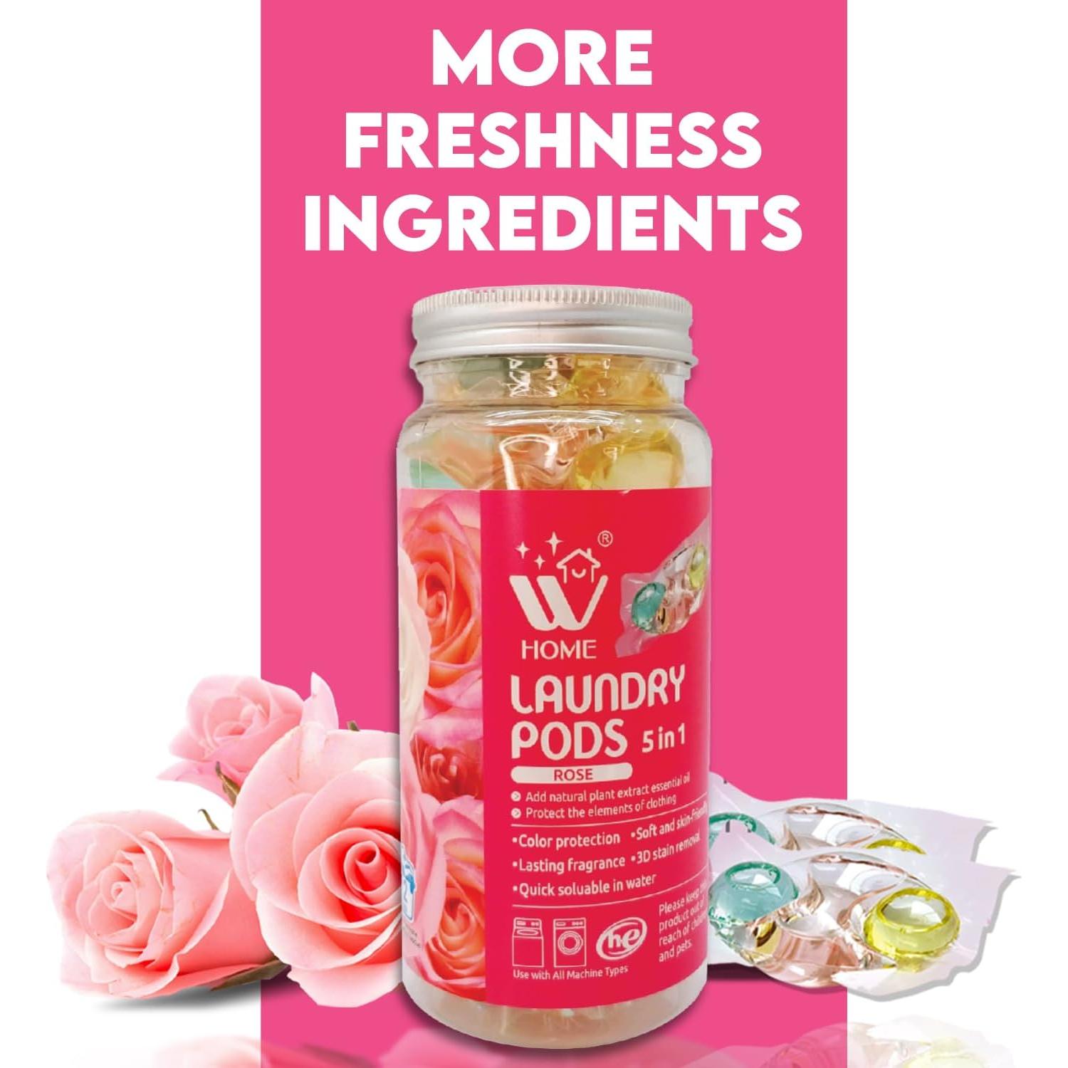 Cápsulas de Lavandería WBM Home 24 Unidades Aroma Rosa