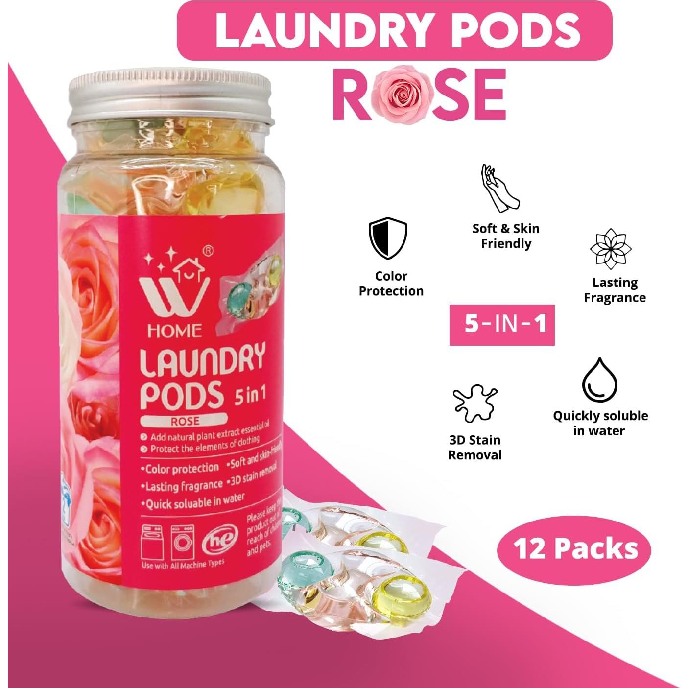 Cápsulas de Lavandería WBM Home 24 Unidades Aroma Rosa