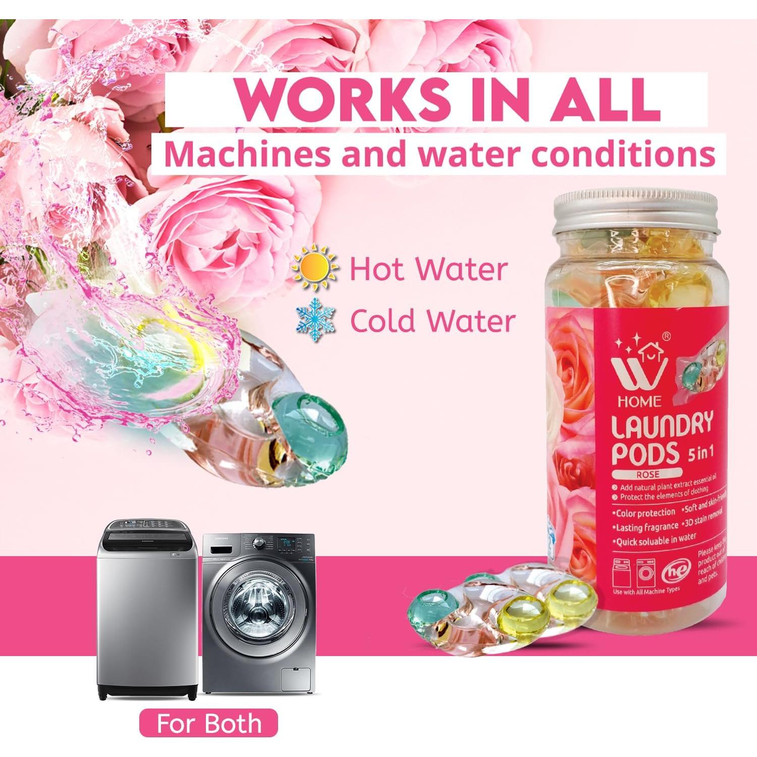 Cápsulas de Lavandería WBM Home 24 Unidades Aroma Rosa