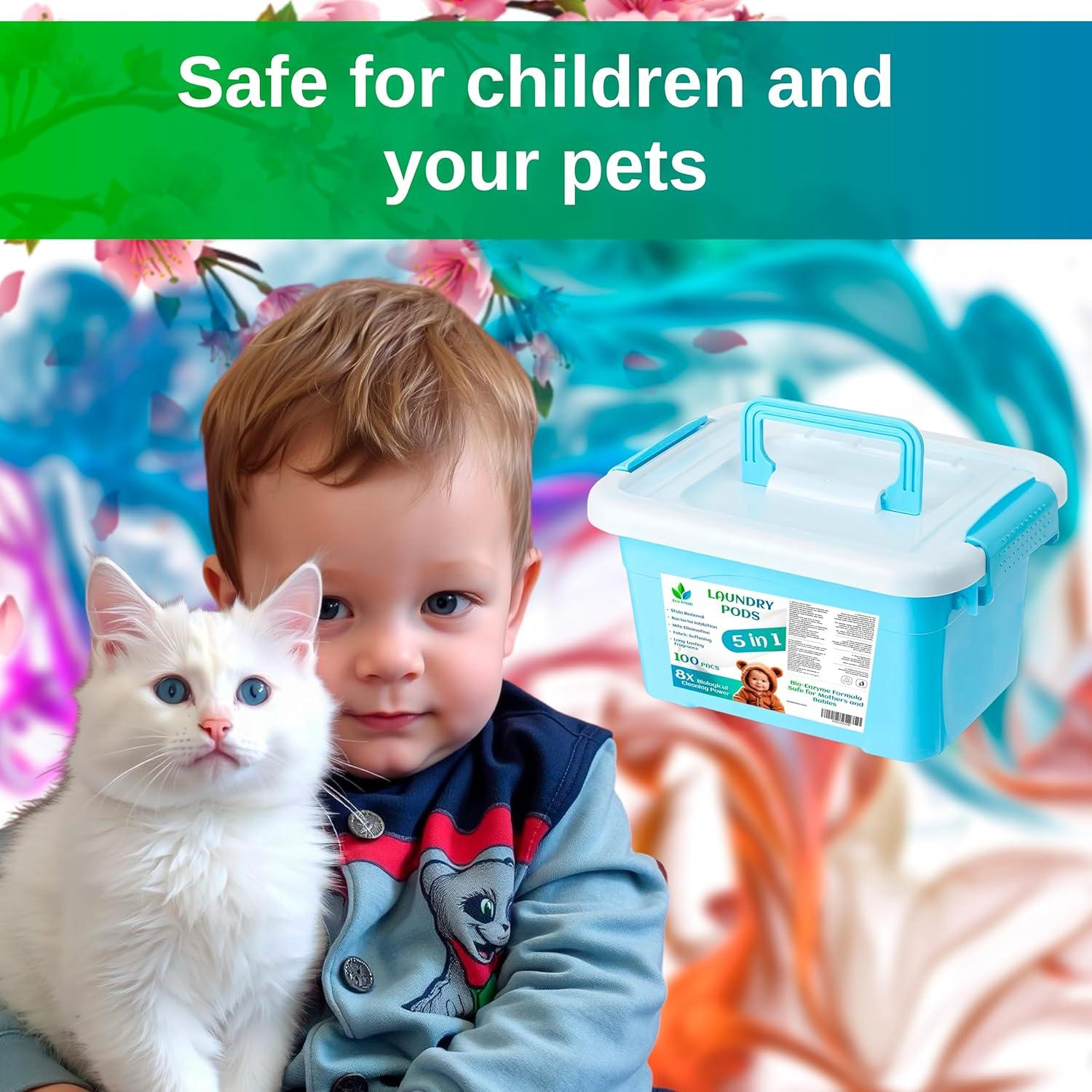 Cápsulas de Lavandería Eco Fresh 5-en-1 - 100 Unidades Aroma Floral