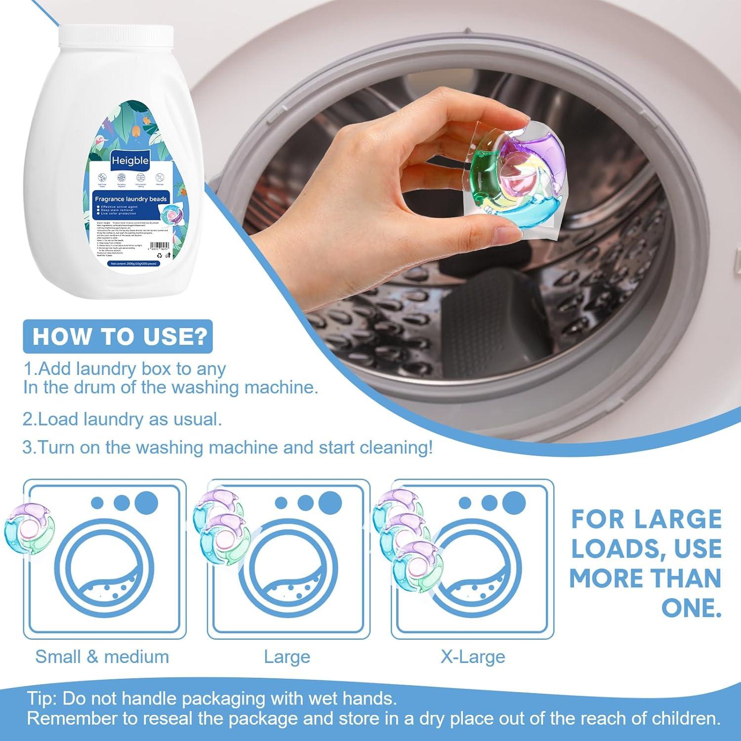 200 Cápsulas Detergente Ropa Heigble 4 en 1 Aroma Frutal