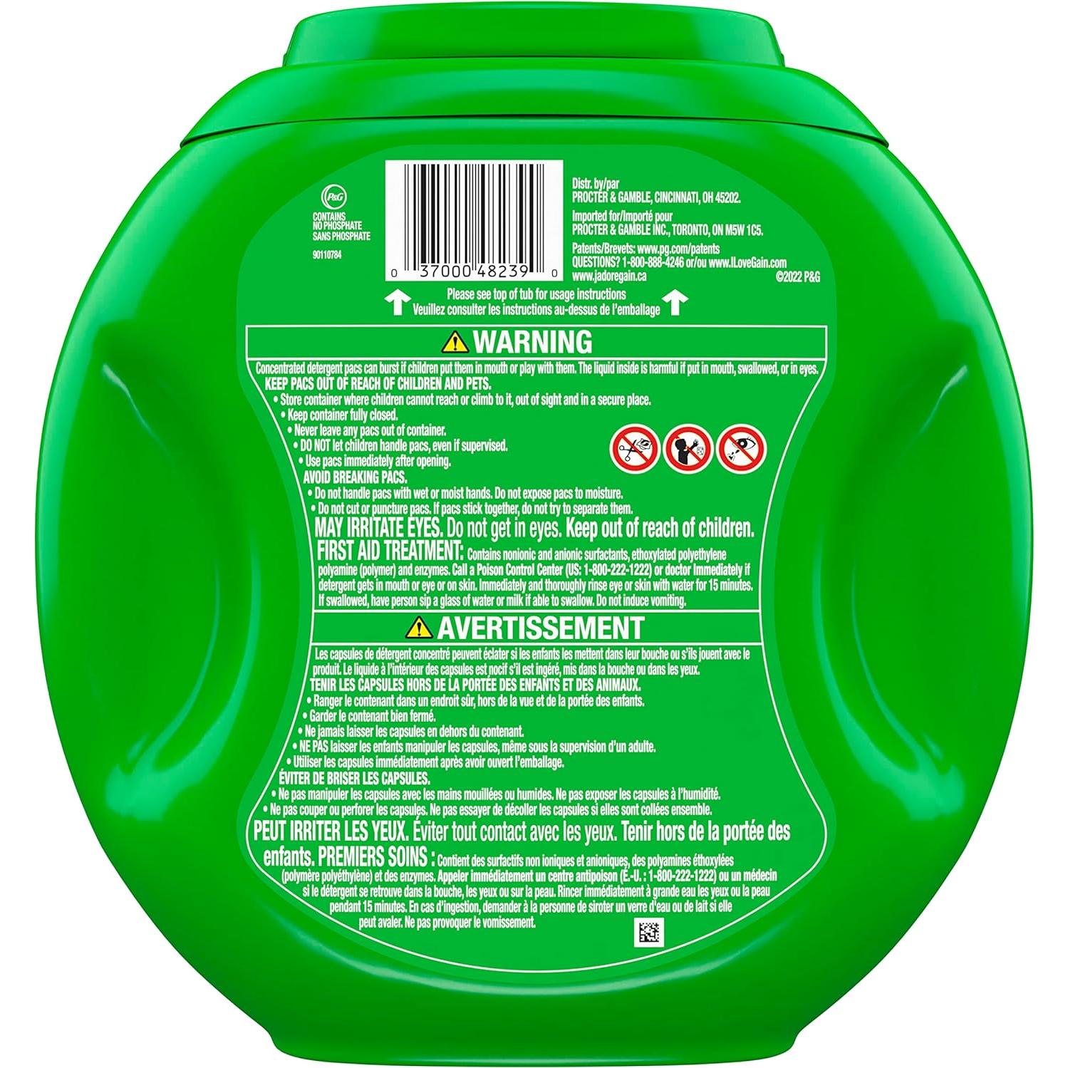 Gain Flings! Detergente para Ropa HE 60 ct Aroma Isla Fresca