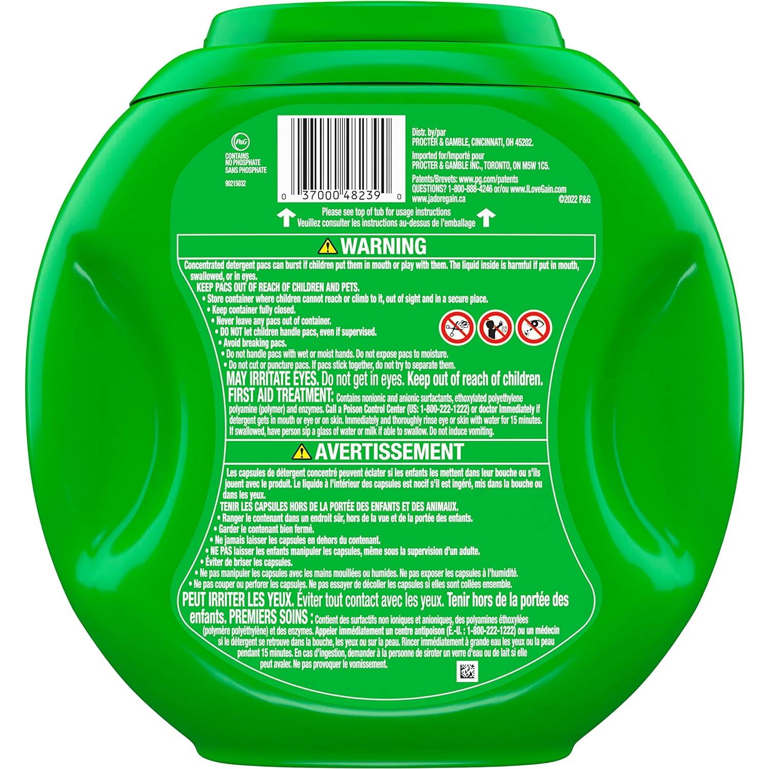 Gain Flings! Detergente para Ropa HE 60 ct Aroma Isla Fresca