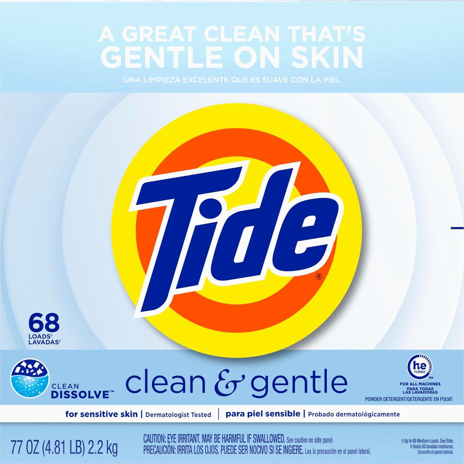 Detergente en Polvo Tide Limpio y Suave 2.18 kg para Ropa