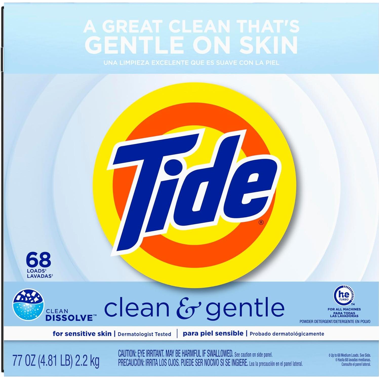 Detergente en Polvo Tide Limpio y Suave 2.18 kg para Ropa