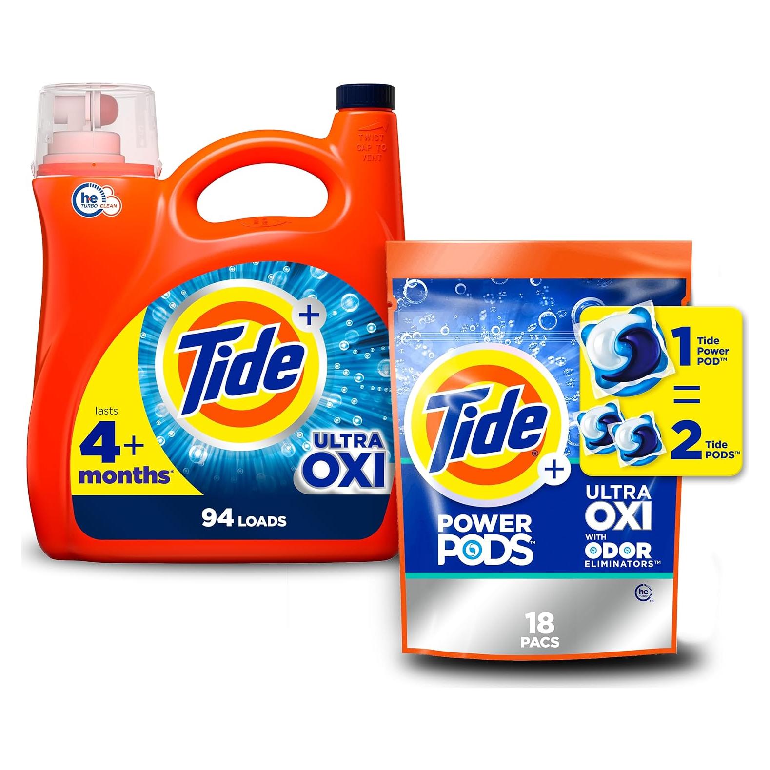 Detergente Líquido para Ropa Tide Ultra OXI 3.9L + 18 Tide PODS