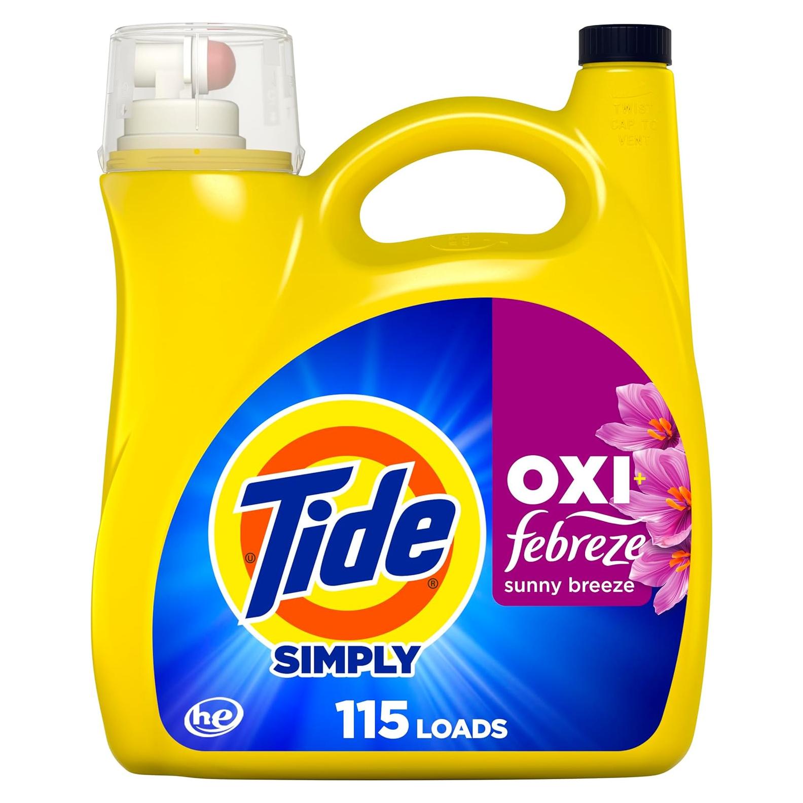 Detergente Líquido Tide Simply OXI + Febreze 4.78 L 115 Cargas