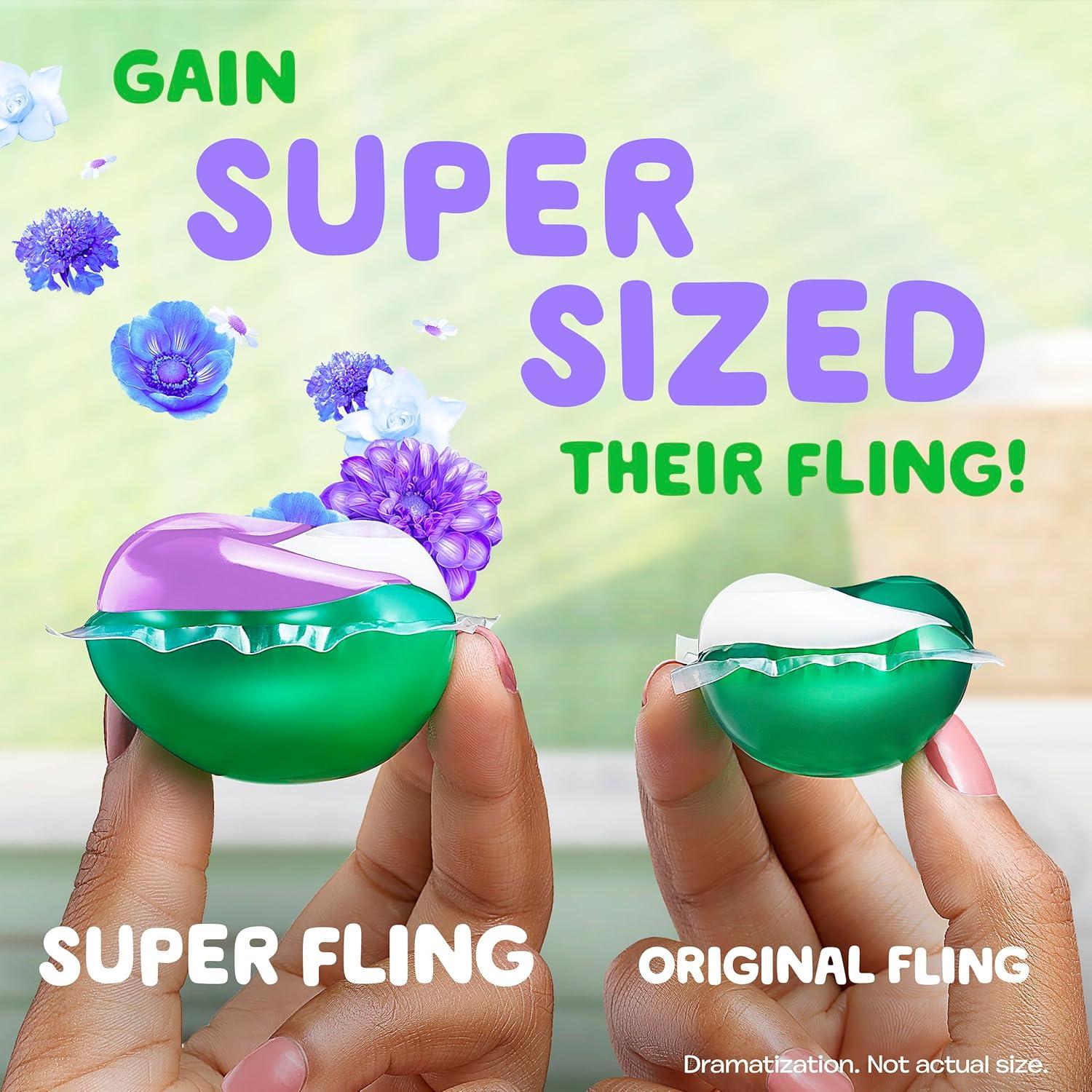 Gain Super Flings Detergente para Ropa 45 Pacs Sueño de Rocío