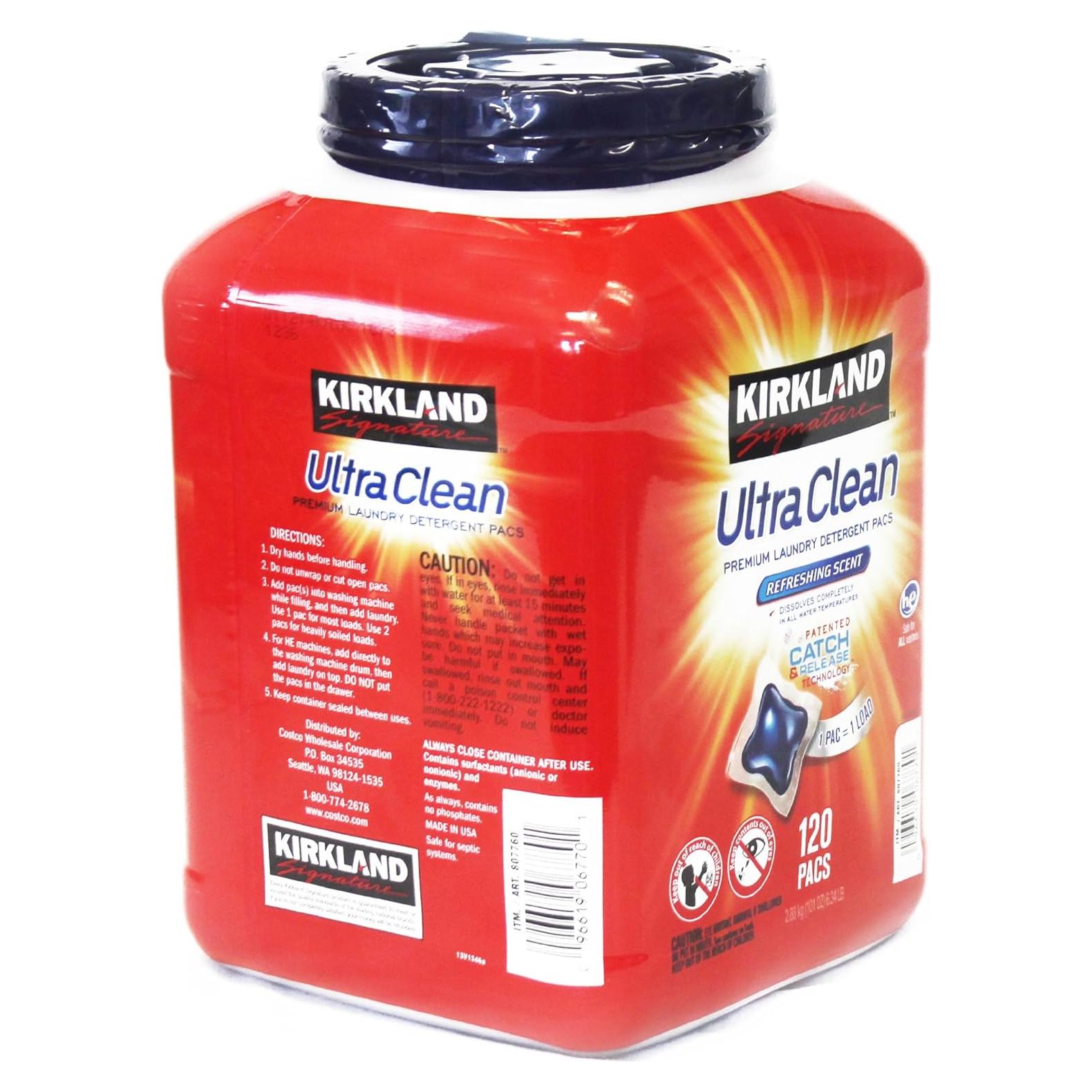 Detergente de Ropa Kirkland Signature Ultra Limpio 120 Paquetes