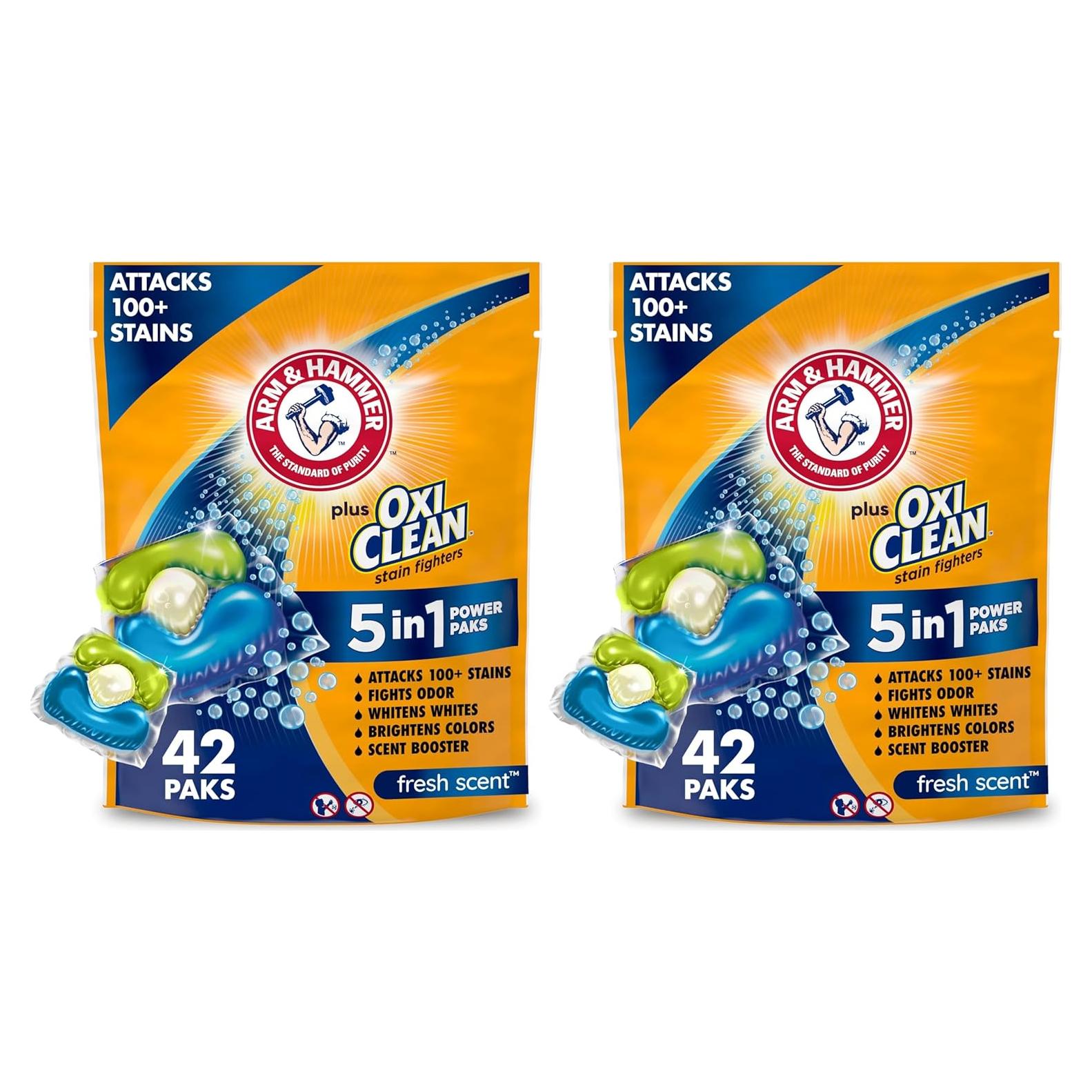 Detergente para Lavandería ARM & HAMMER Plus OxiClean 5-en-1 42 Paquetes