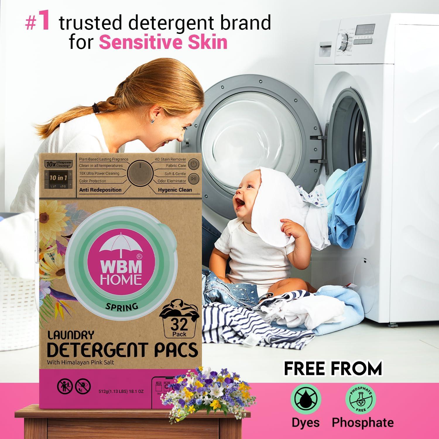 Bolsas de detergente WBM Home 32 unidades fragancia primavera
