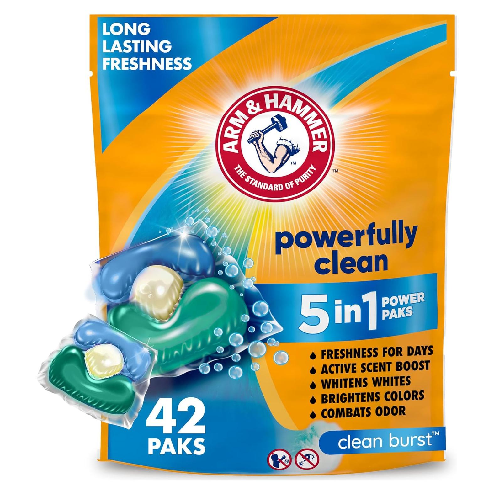 Detergente para Ropa Arm & Hammer 5-en-1 42 Paquetes HE