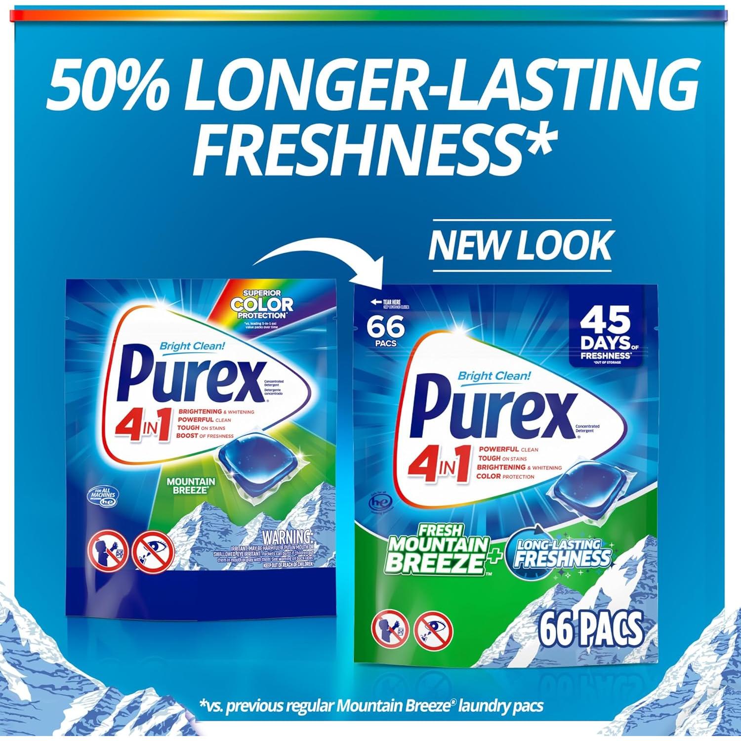 Detergente para Ropa Purex 4-en-1 Brisa de Montaña 66 Cargas