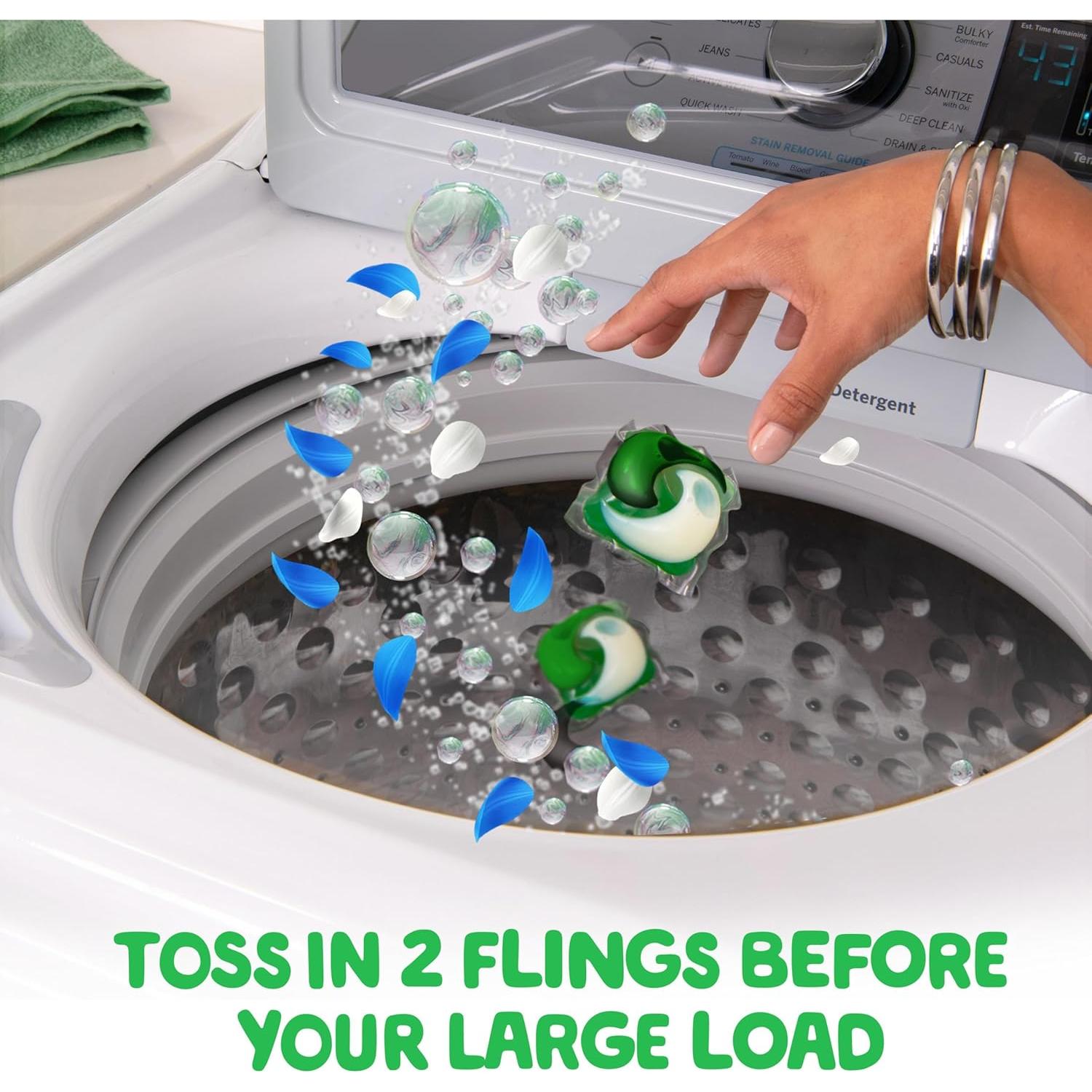 Gain Flings Ultra Oxi Detergente para Ropa 102 Pacs Aroma Cascada