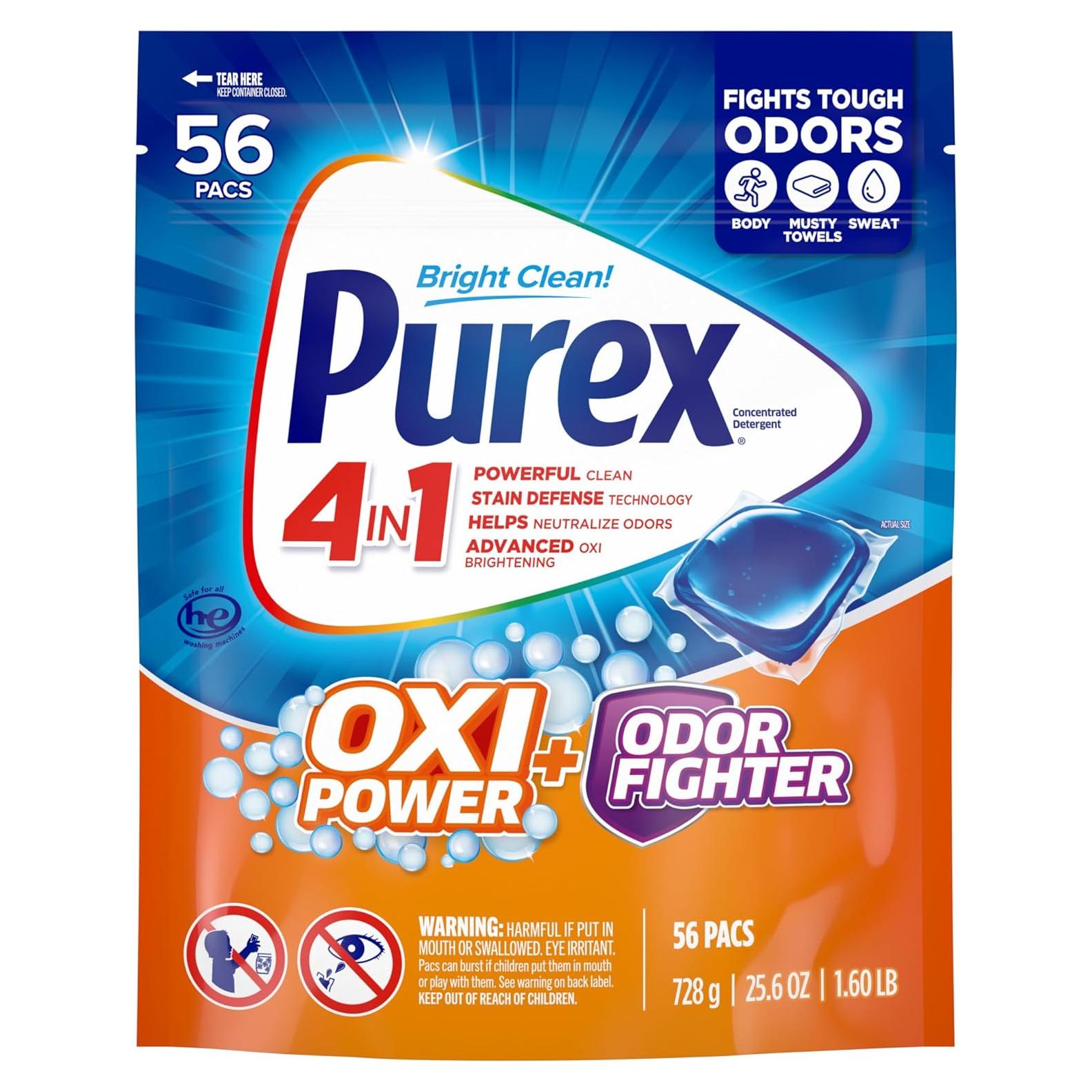 Detergente para Ropa Purex 4-en-1 Oxi Power 56 Cargas