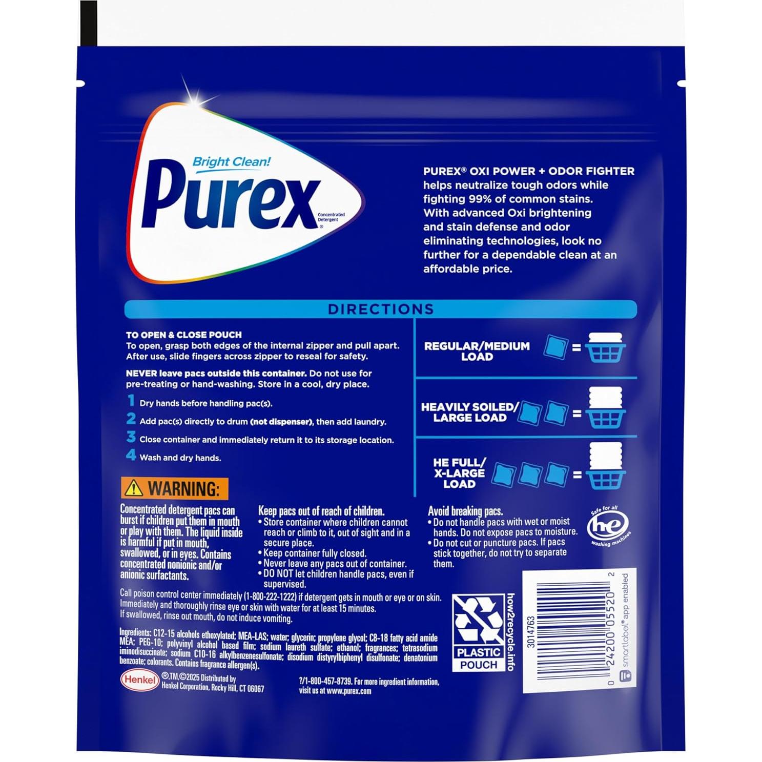 Detergente para Ropa Purex 4-en-1 Oxi Power 56 Cargas
