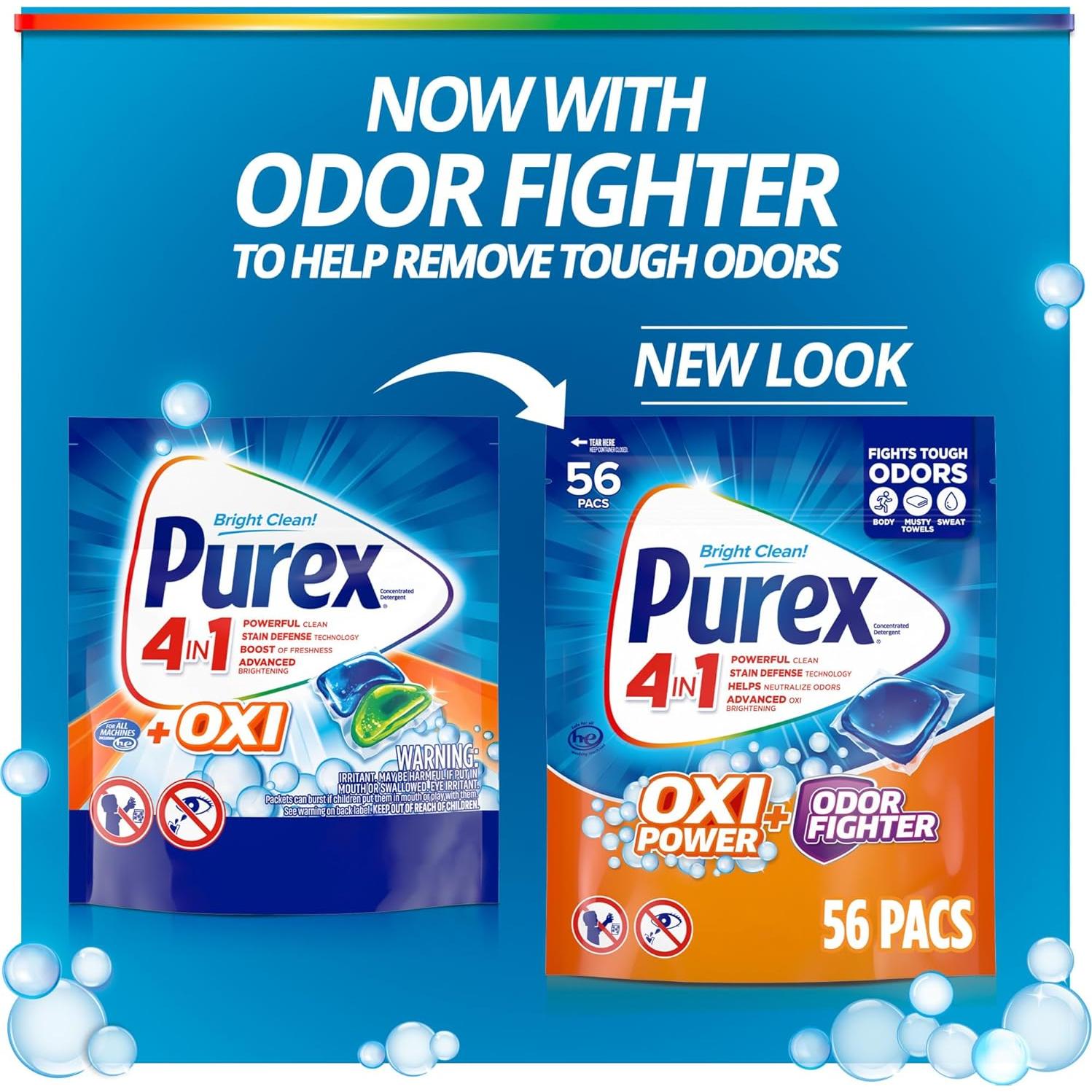 Detergente para Ropa Purex 4-en-1 Oxi Power 56 Cargas
