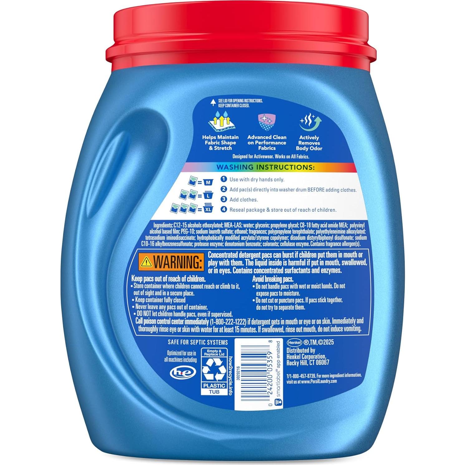 Detergente Persil Ultra Pacs Limpieza Ropa Deportiva 32 Unidades