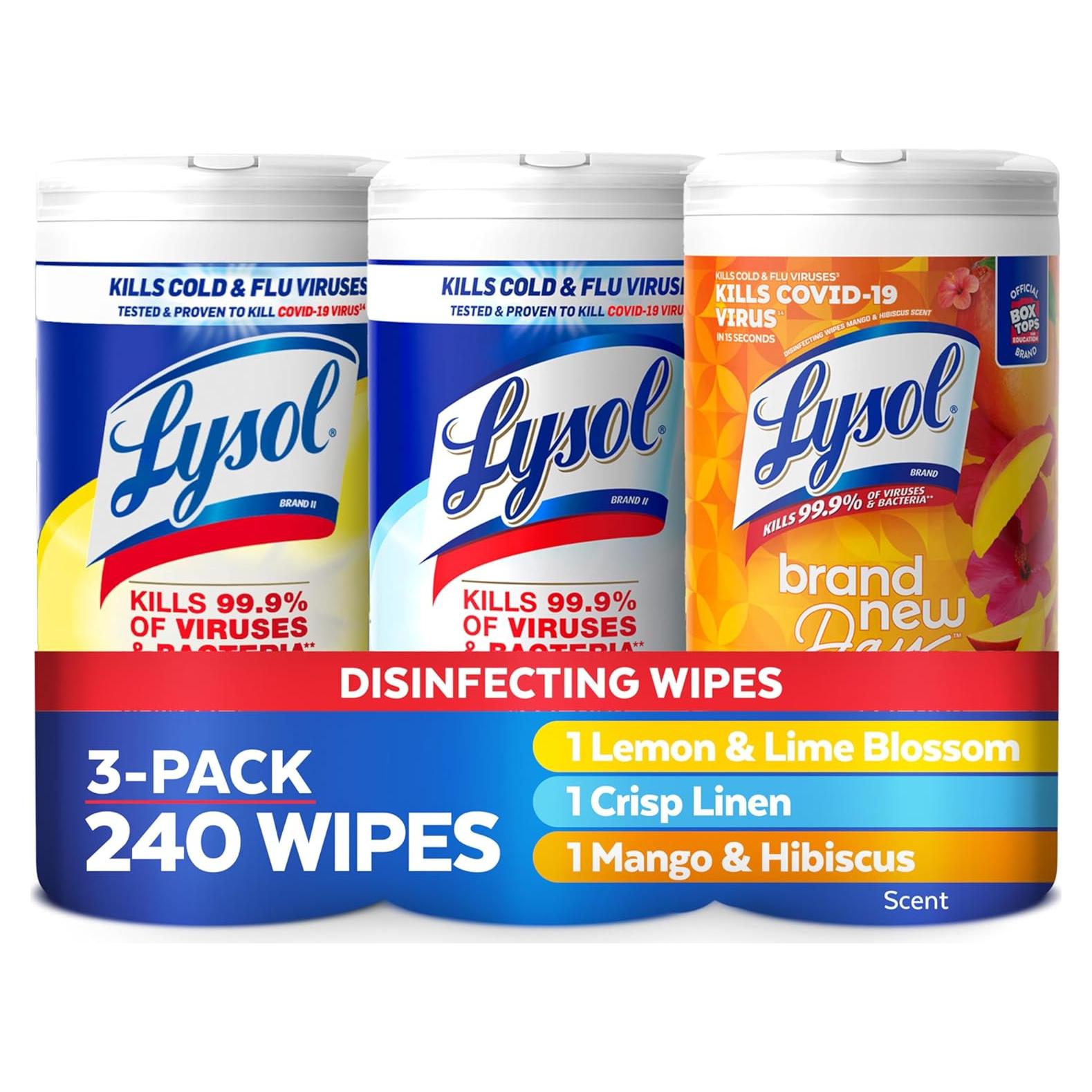 Toallitas Desinfectantes Lysol 240 Unidades Multi-Superficie