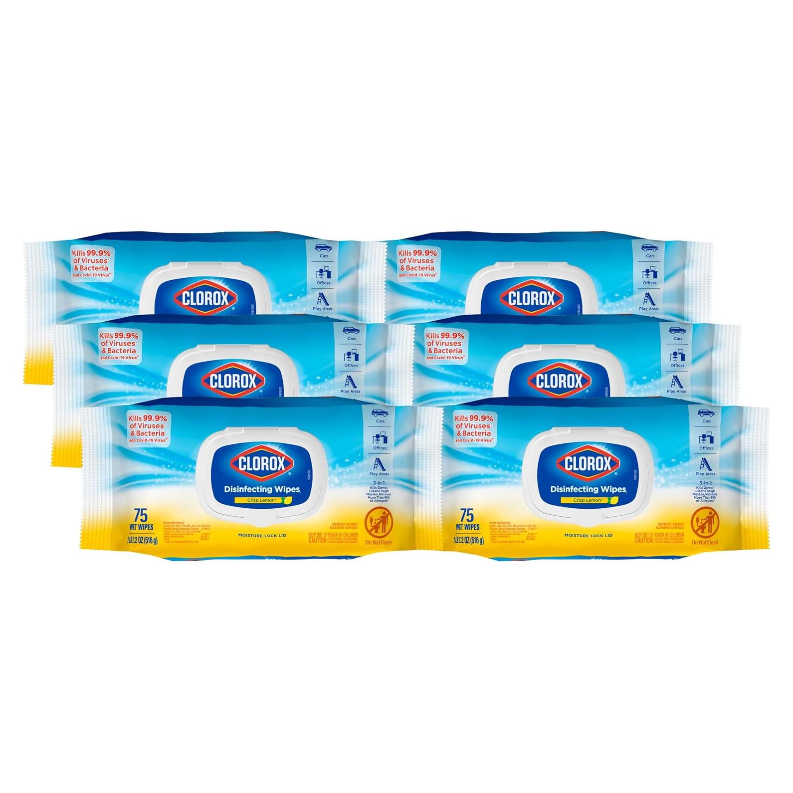 Toallitas desinfectantes Clorox 75 unidades limón crujiente