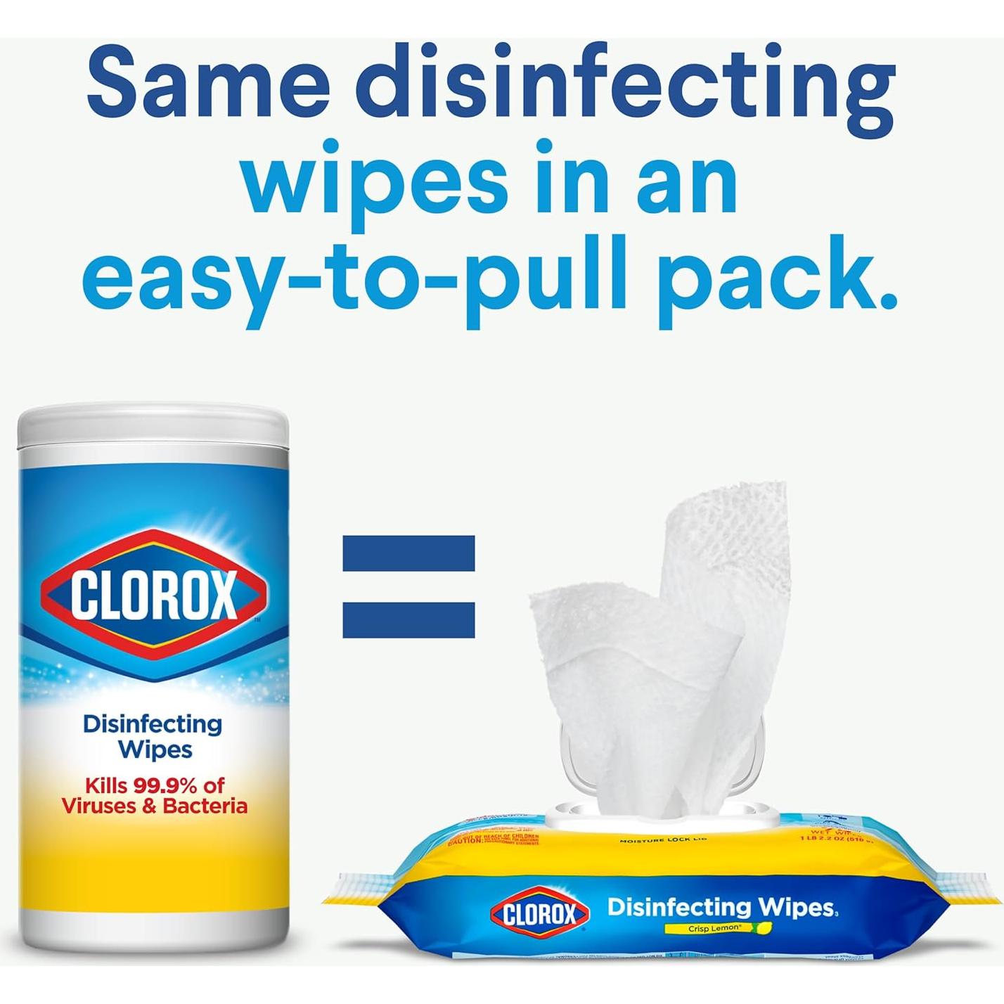 Toallitas desinfectantes Clorox 75 unidades limón crujiente