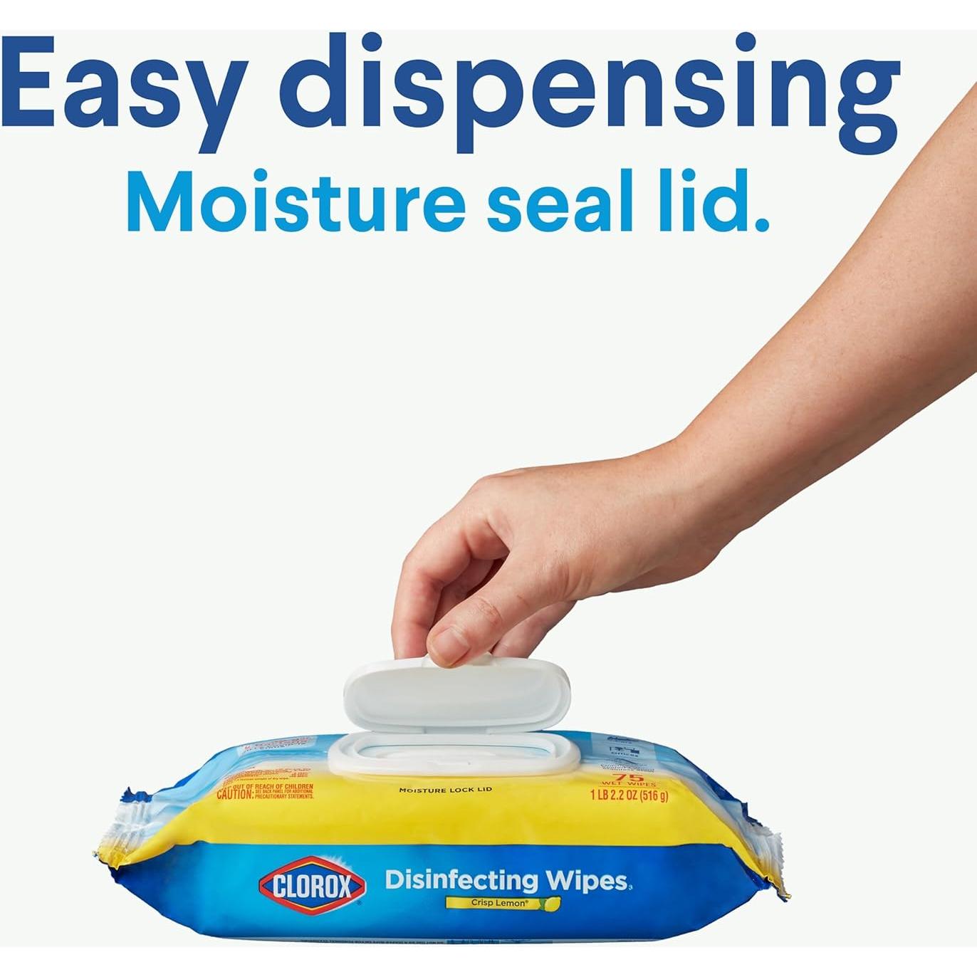 Toallitas desinfectantes Clorox 75 unidades limón crujiente