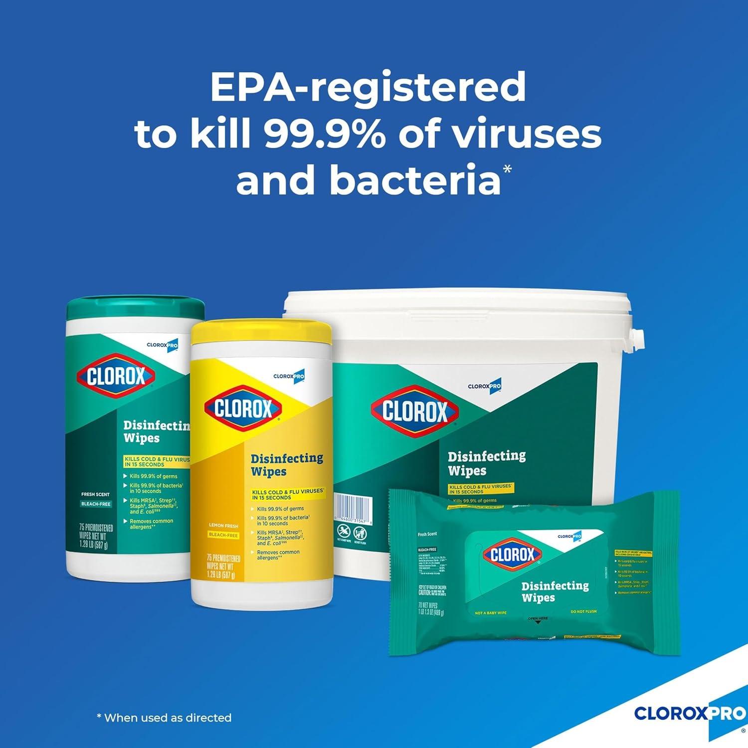 Toallitas Desinfectantes CloroxPro, Sin Blanqueador, 70 Unidades