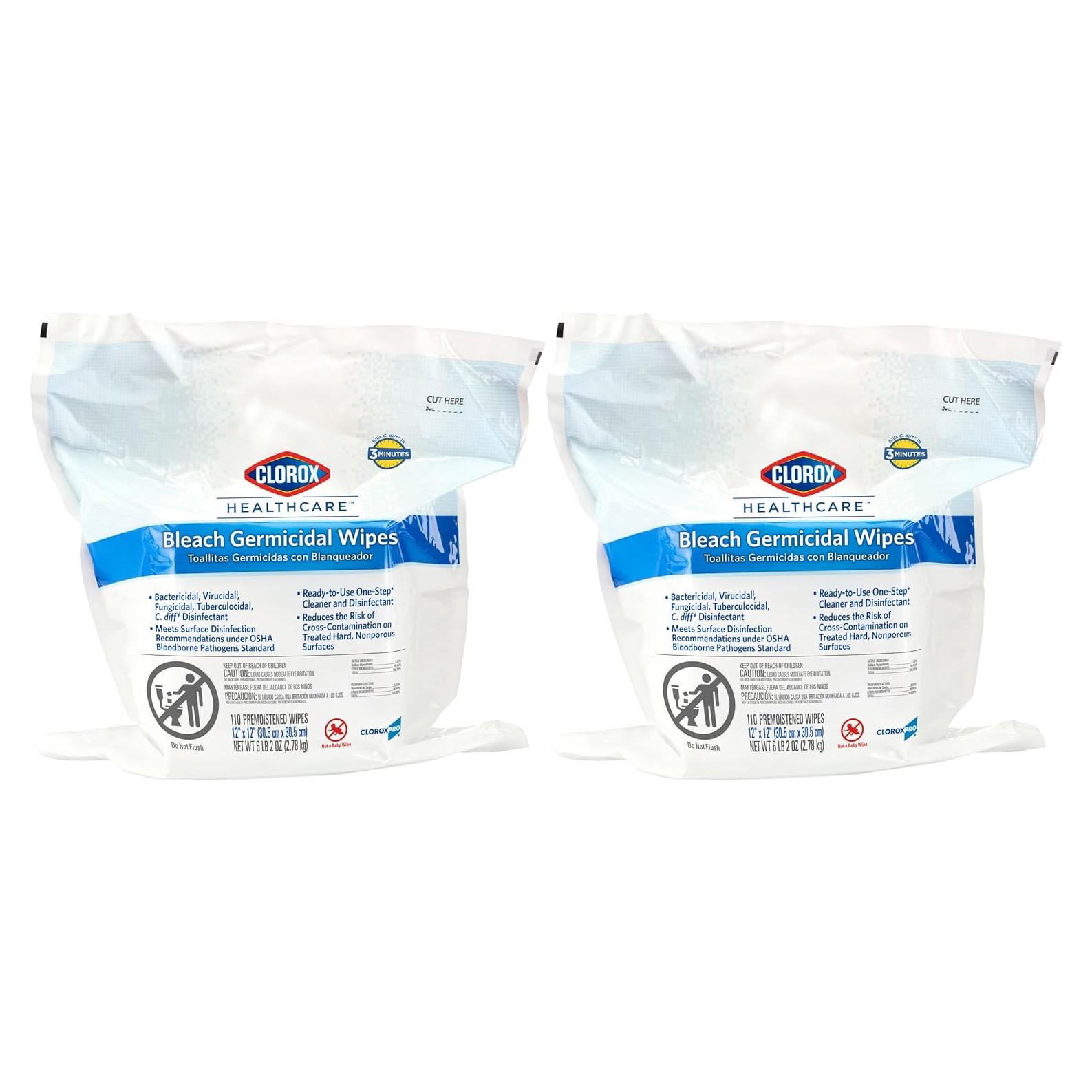 Toallitas Germicidas Clorox Healthcare 30.48x30.48cm 110 Unidades