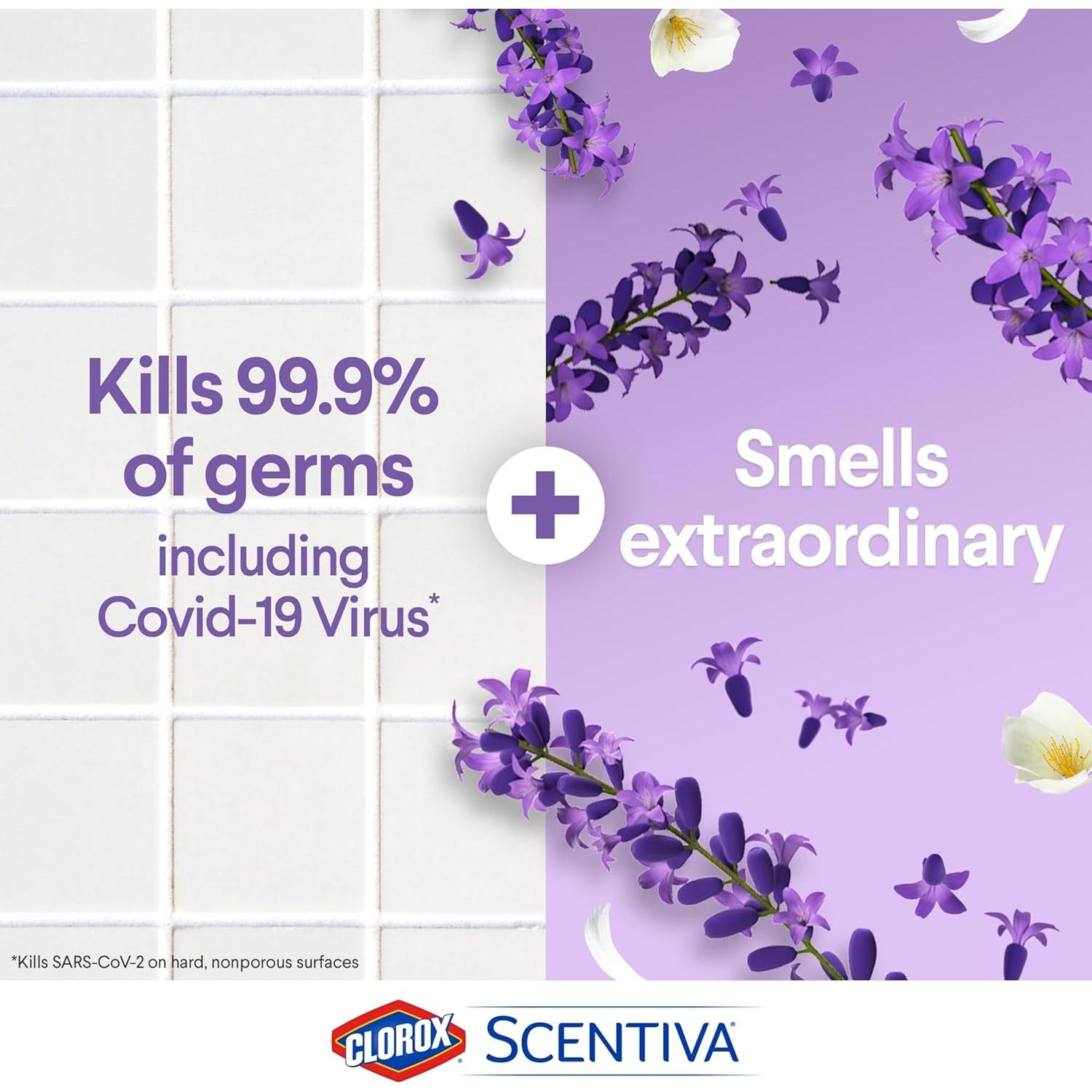 Toallitas Desinfectantes Clorox Scentiva 70 Unidades Lavanda
