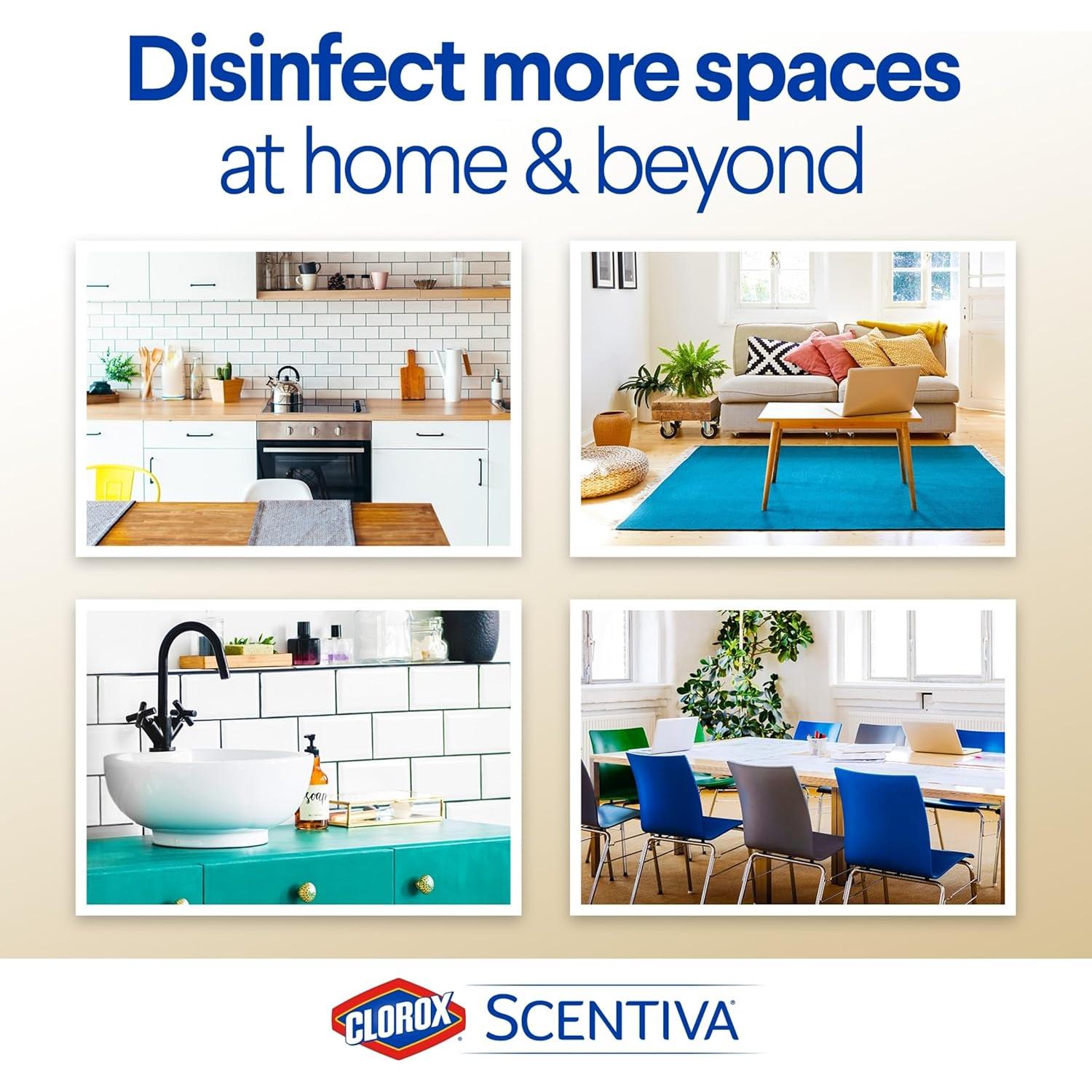 Toallitas Desinfectantes Clorox Scentiva 70 Unidades Lavanda