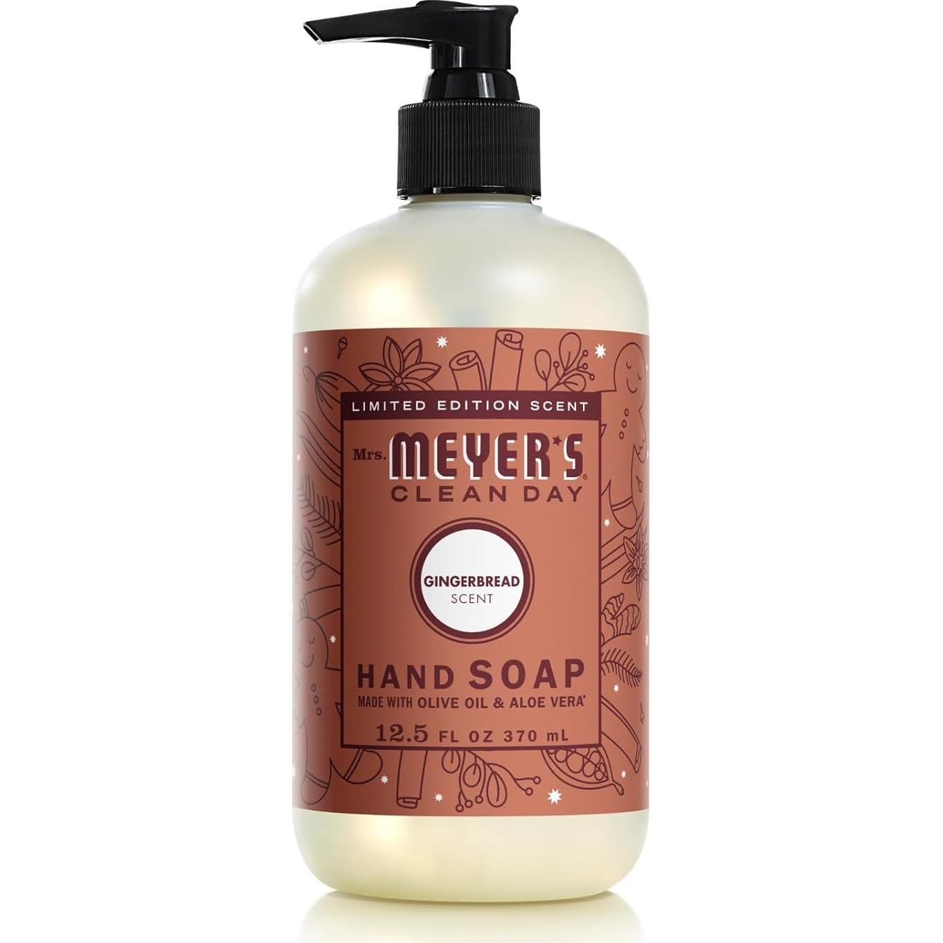 Jabón de Manos Sra. Meyer's 12.5 Oz Caída de Nieve y Pan de Jengibre