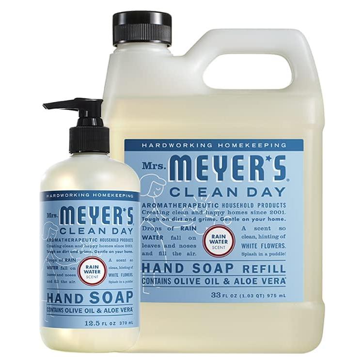 Jabón Líquido para Manos Mrs. Meyer's 33 oz + 12.5 oz Agua de Lluvia
