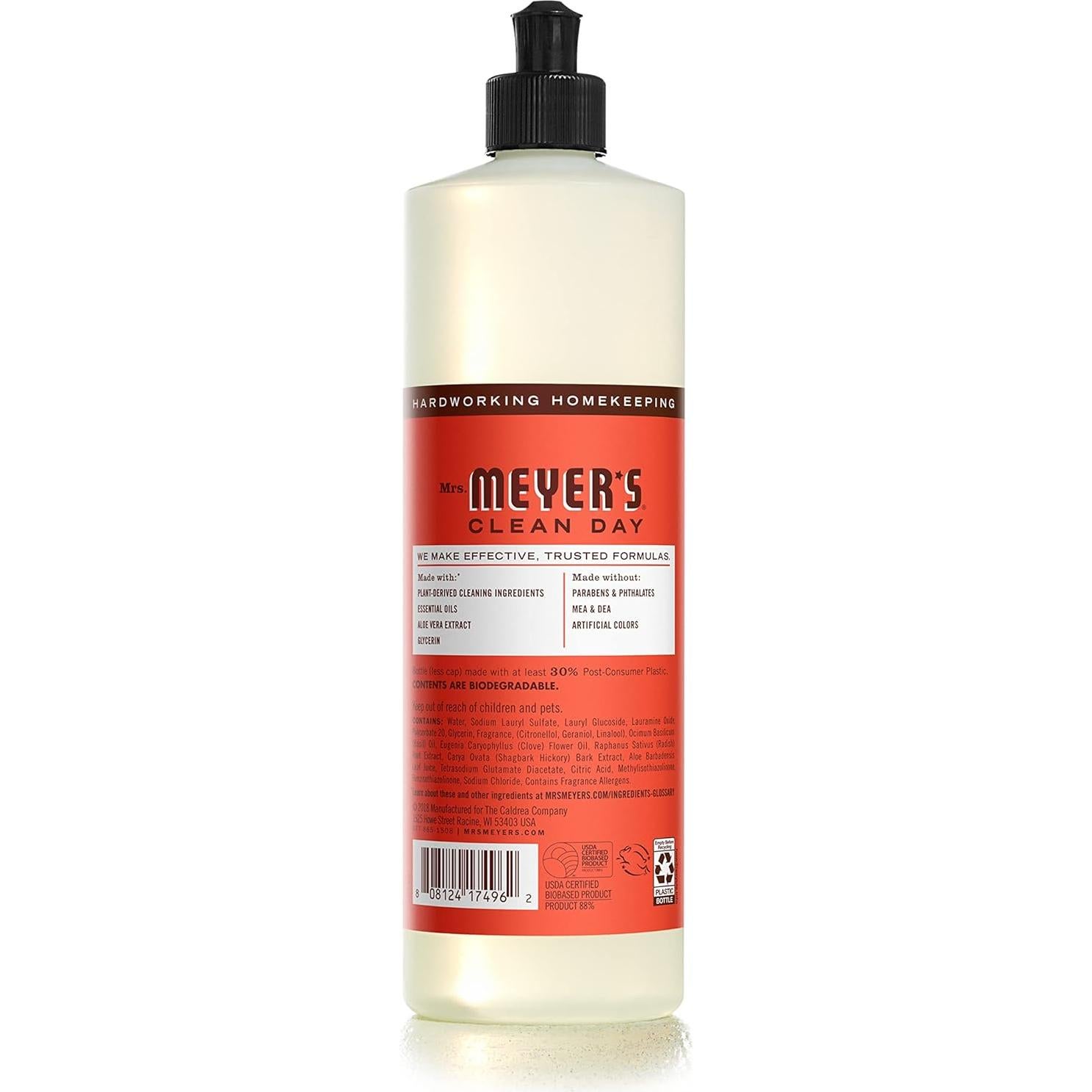 Jabón Líquido para Platos Mrs. Meyer's Rábano 473 ml Biodegradable