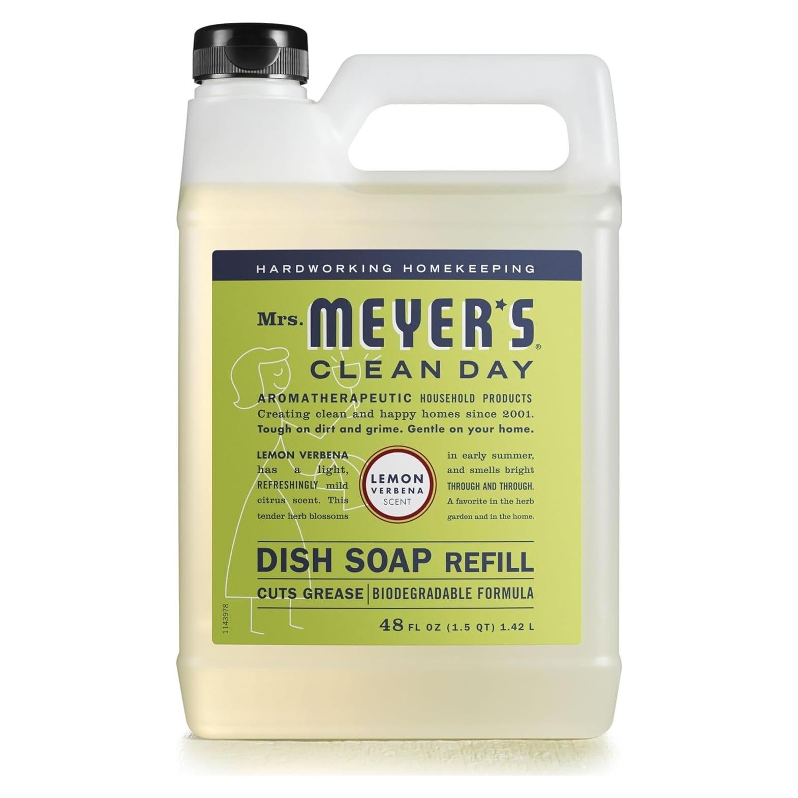 Jabón Líquido para Platos Mrs. Meyer's 1.51kg Biodegradable Verbena de Limón